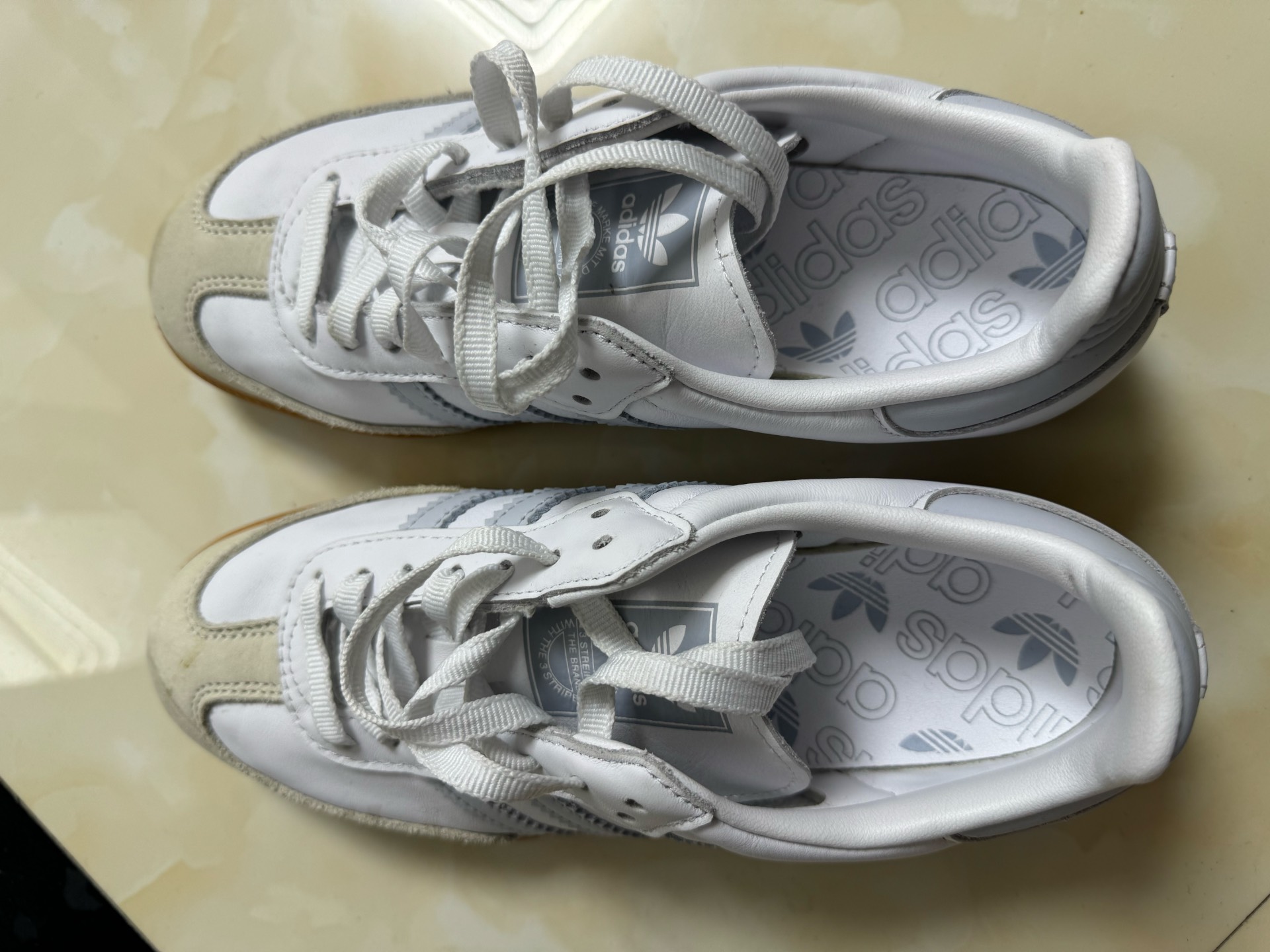 custom review-Adidas Samba OG White Halo Blue Gum Women's