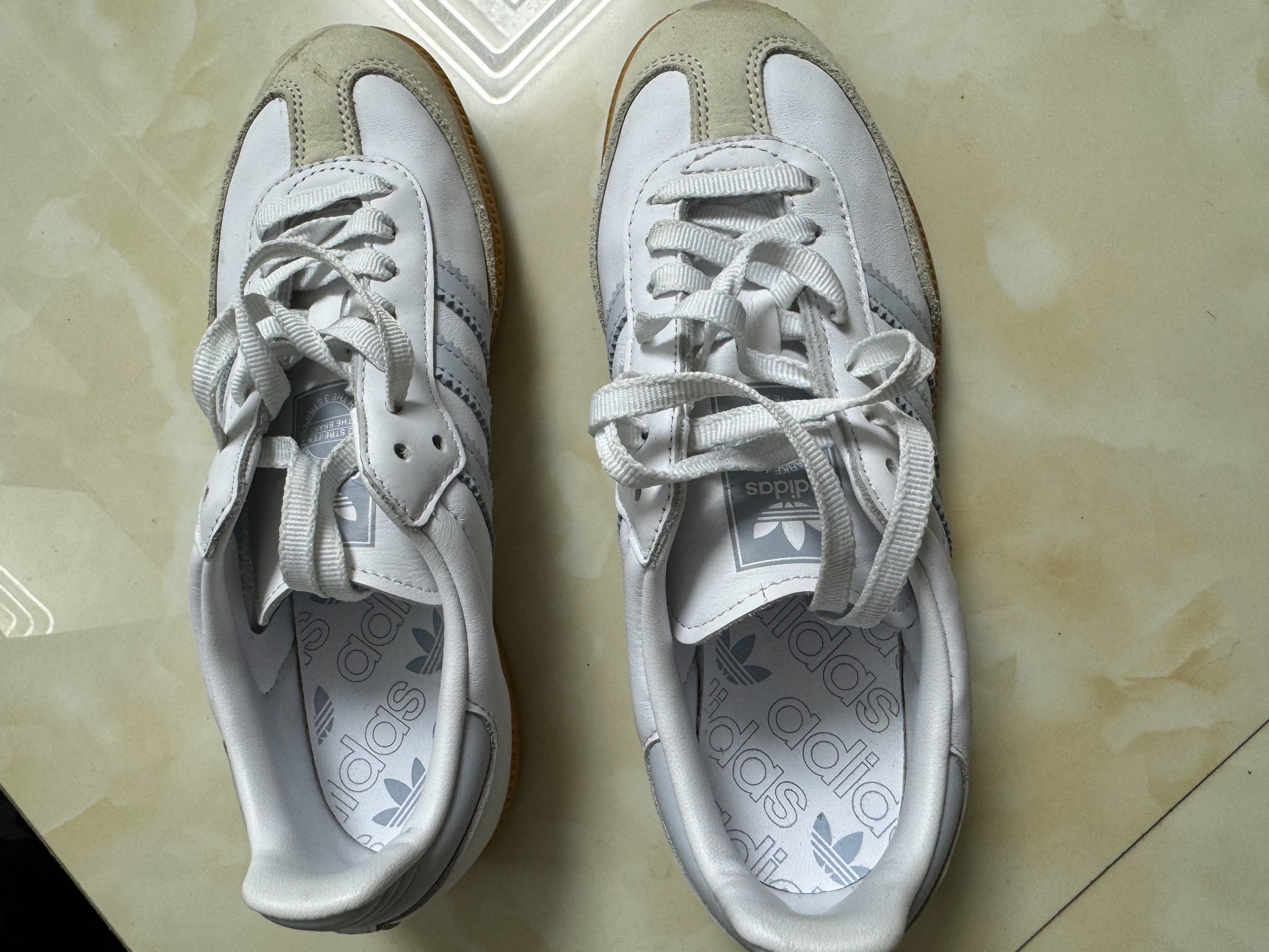 custom review-Adidas Samba OG White Halo Blue Gum Women's