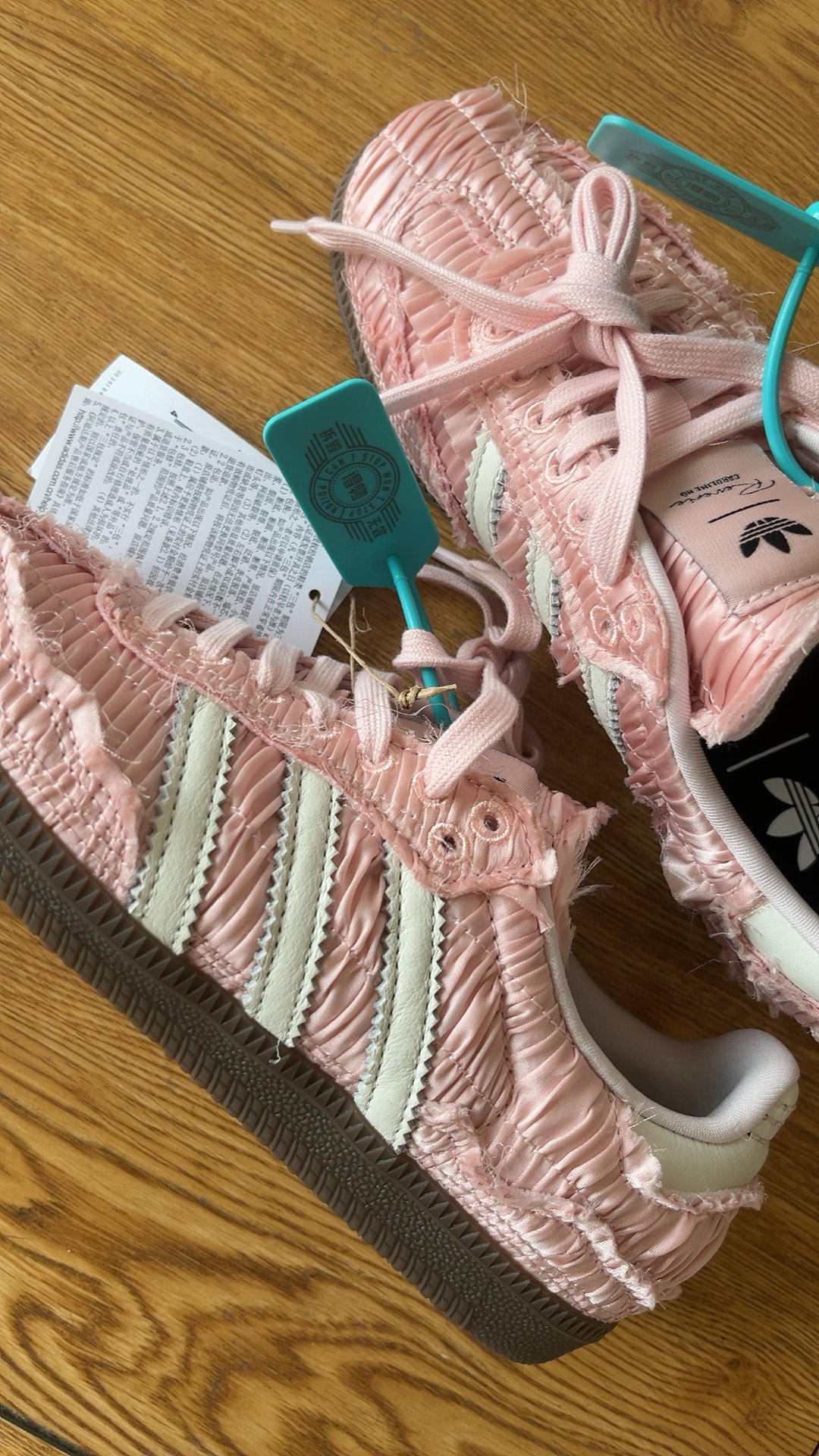 custom review-Adidas Originals x Caroline SAMBA OG Caroline Устойчивые к истиранию низкие скейтборд-кроссовки Женские Розовые Белые