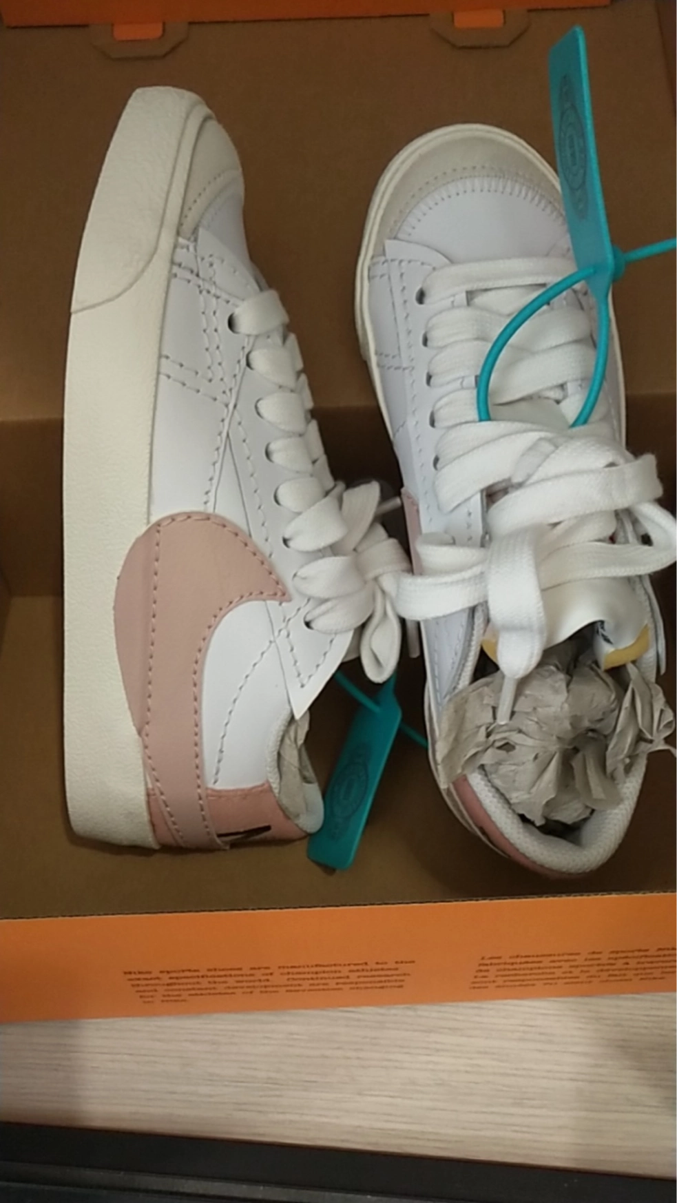 custom review-Nike Blazer Low Топ Скейтборд Кроссовки Женские Белые Розовые