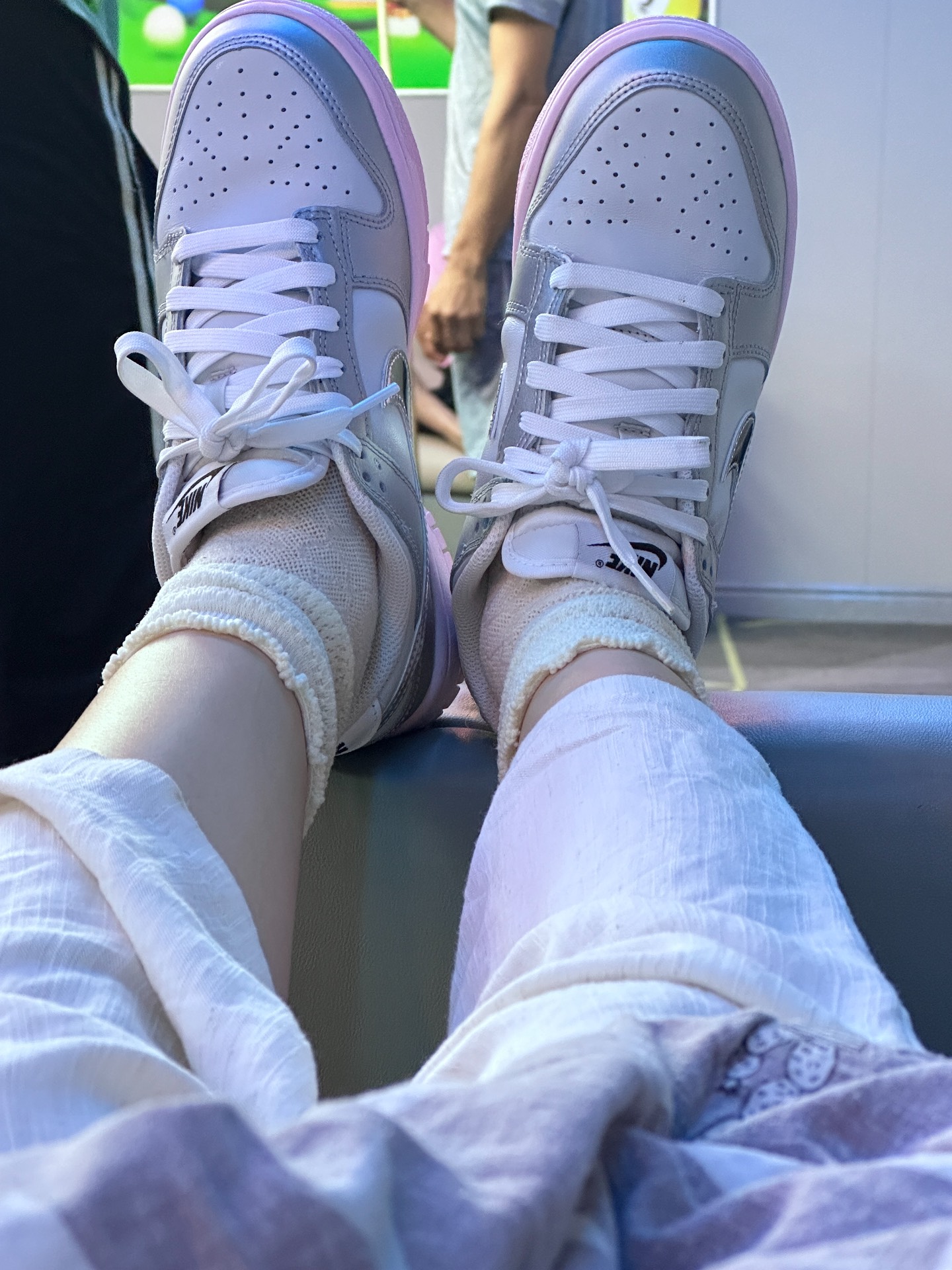 custom review-Nike Dunk Low Топ Скейтборд Кроссовки Женские Серебряные