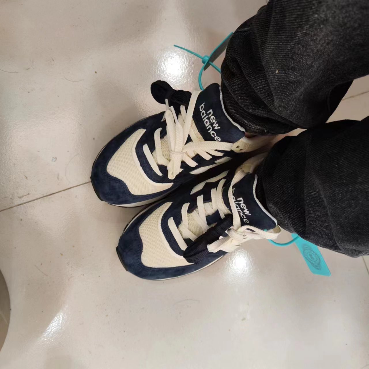 custom review-New Balance NB 574 Амортизация Покрытие Легкий Низкий Топ Беговые кроссовки Унисекс Синий Белый