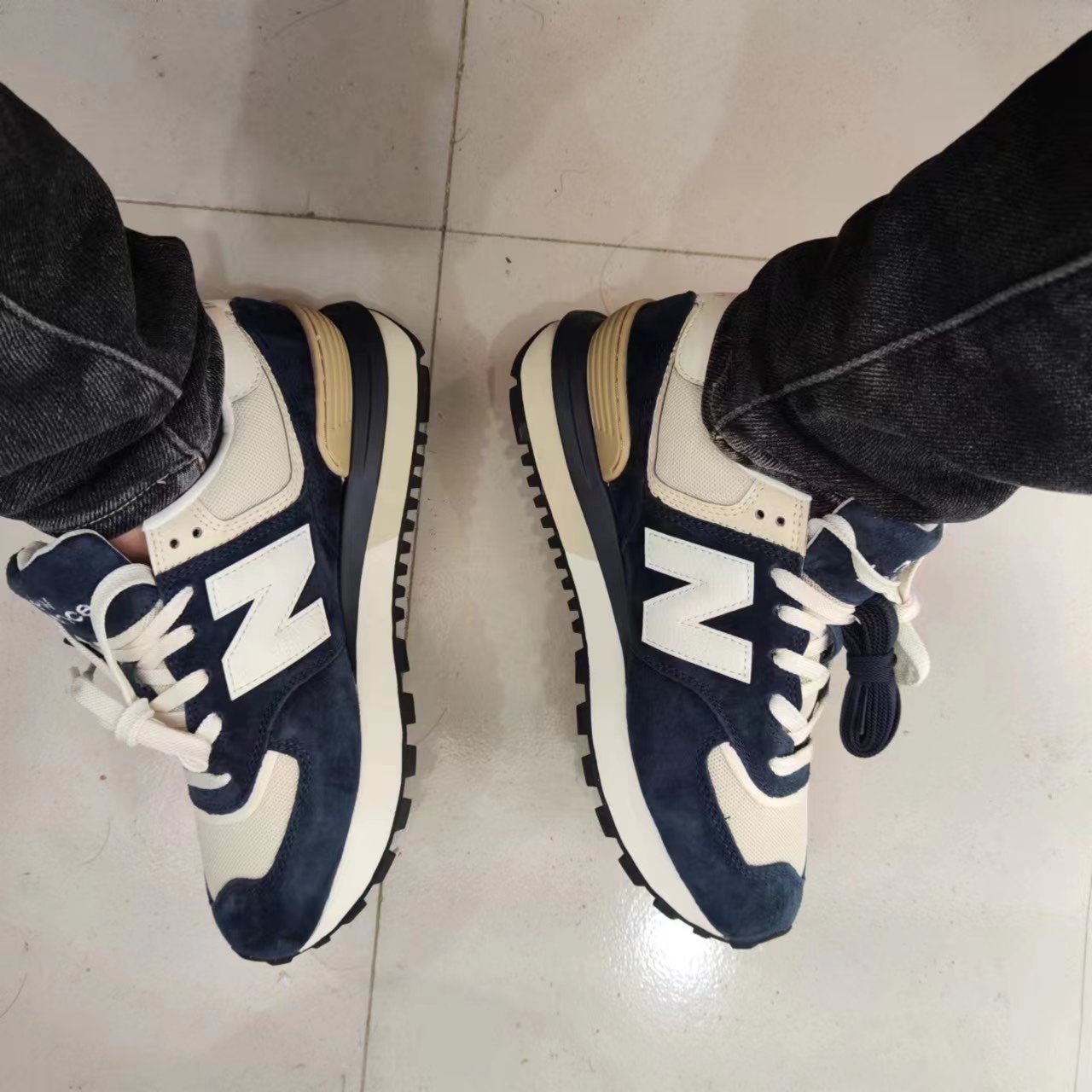 custom review-New Balance NB 574 Амортизация Покрытие Легкий Низкий Топ Беговые кроссовки Унисекс Синий Белый