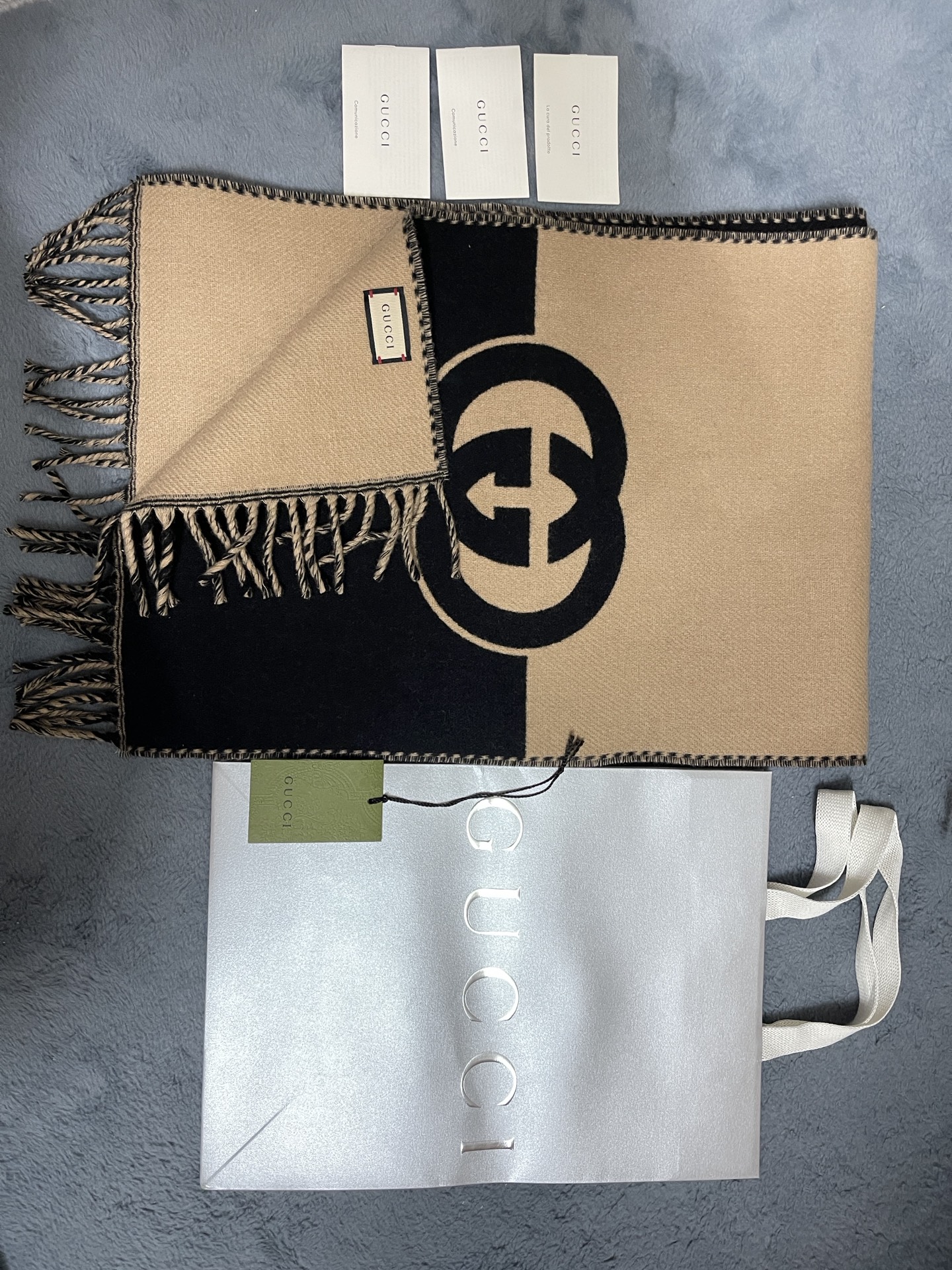 gucci 新款男女同款时尚羊绒加厚围巾