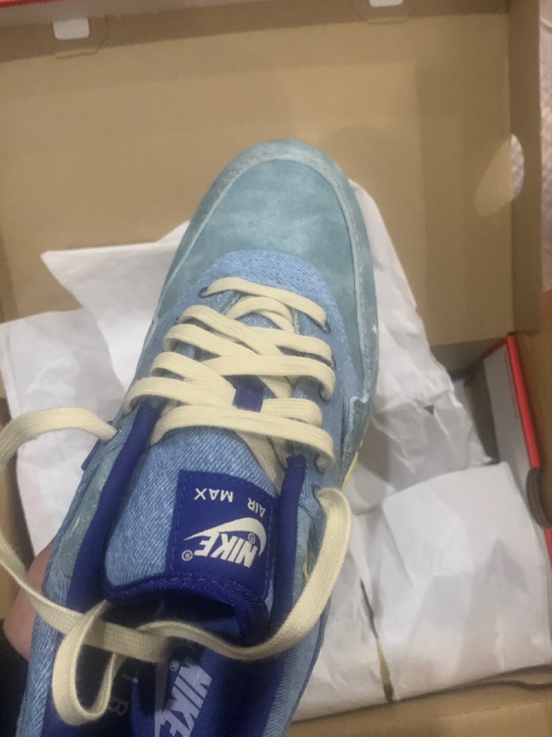 custom review-Nike Air Max 1 Low Топ Повседневные Беговые Кроссовки Унисекс Синий