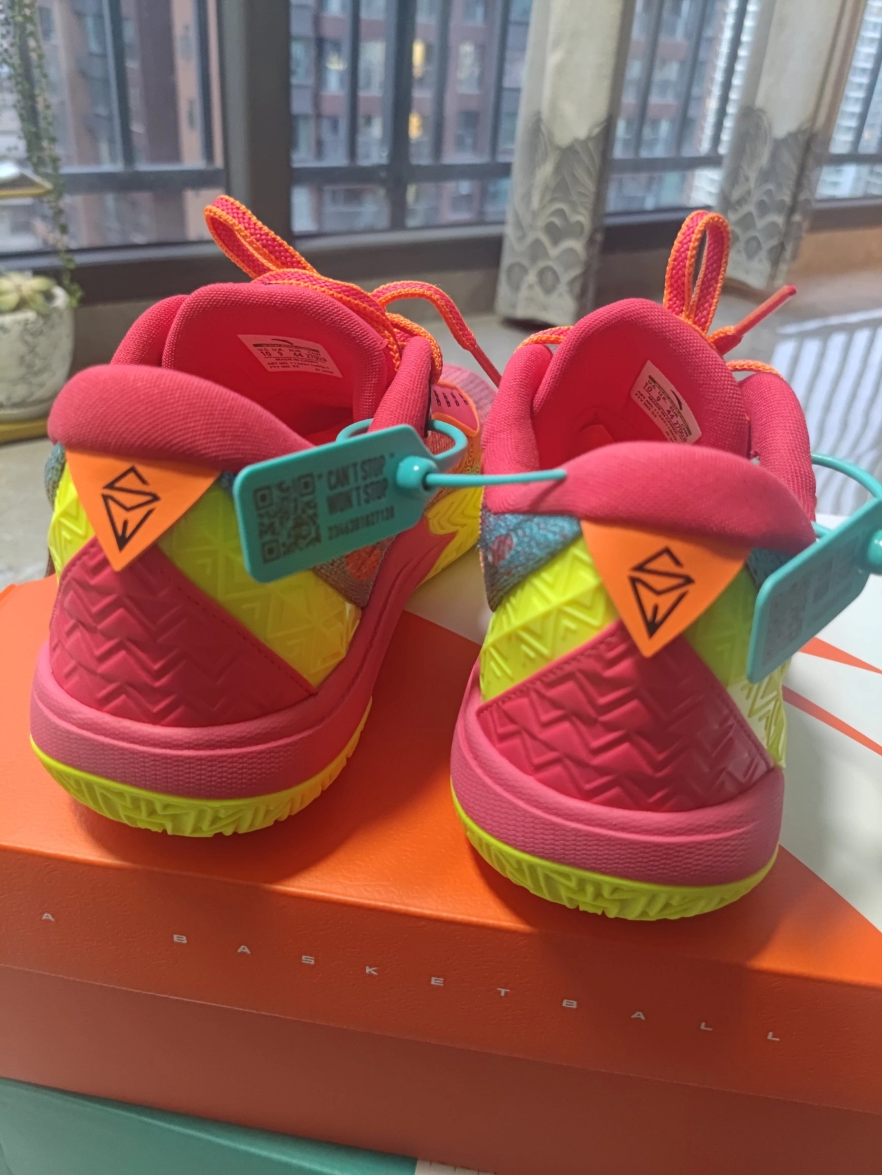 custom review-ANTA Амортизирующие кроссовки Slip-resistant с низким верхом для баскетбола Мужские Красный Желтый