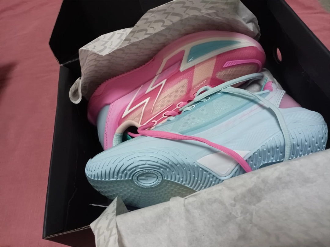 custom review-361° Big3 4.0 QUICK Basketball Shoes Unisex Low Top Blue/Pink