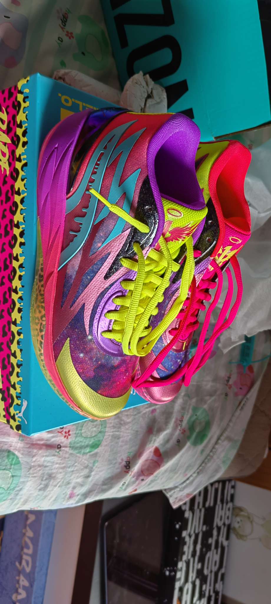 custom review-LaMelo Ball X PUMA MB.02 LaMelo Ball MB.02 Be You Устойчивый к истиранию MID Баскетбольные кроссовки Унисекс Розовый Фиолетовый