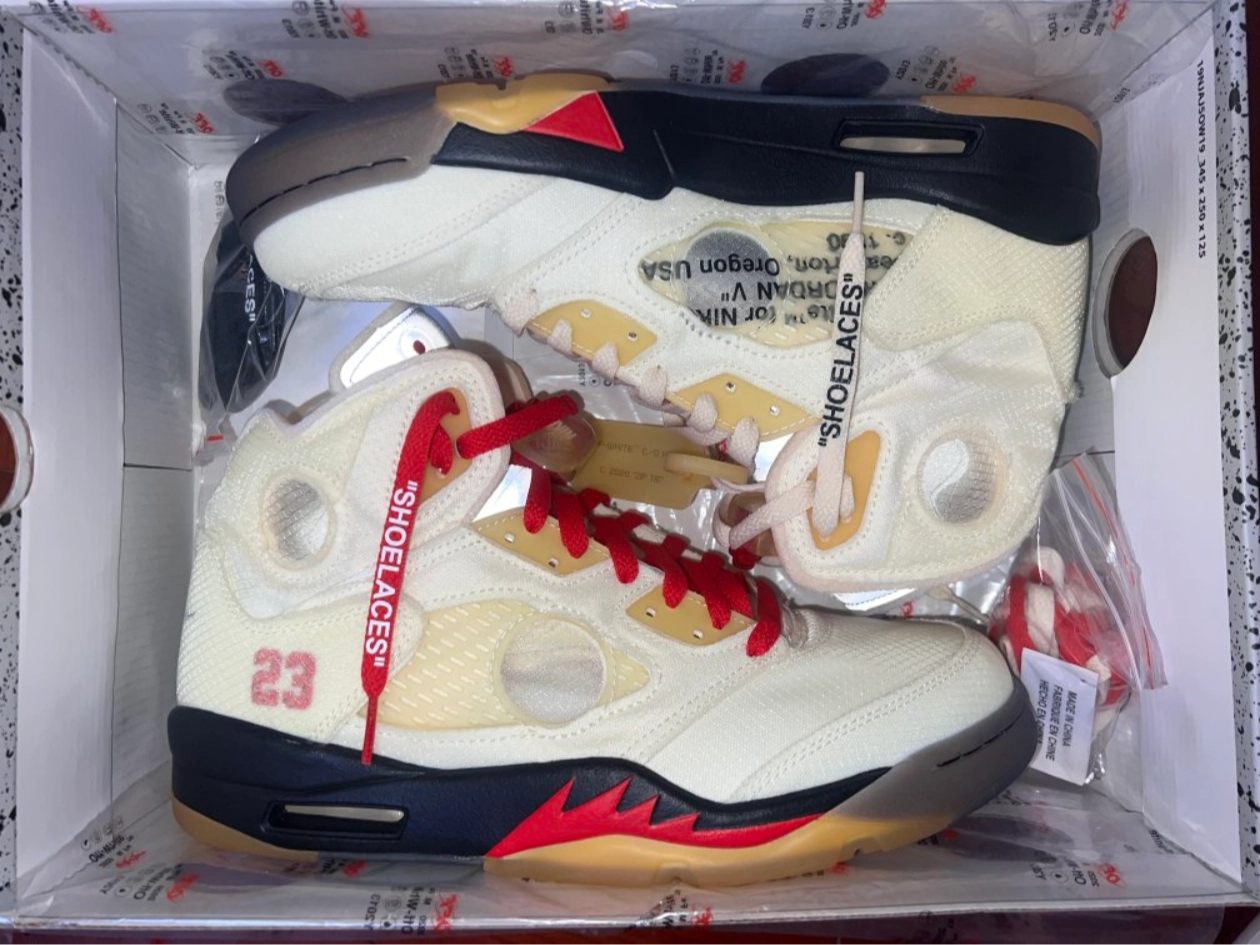 custom review-Air Jordan 5 X Off White Sp 'Sail'