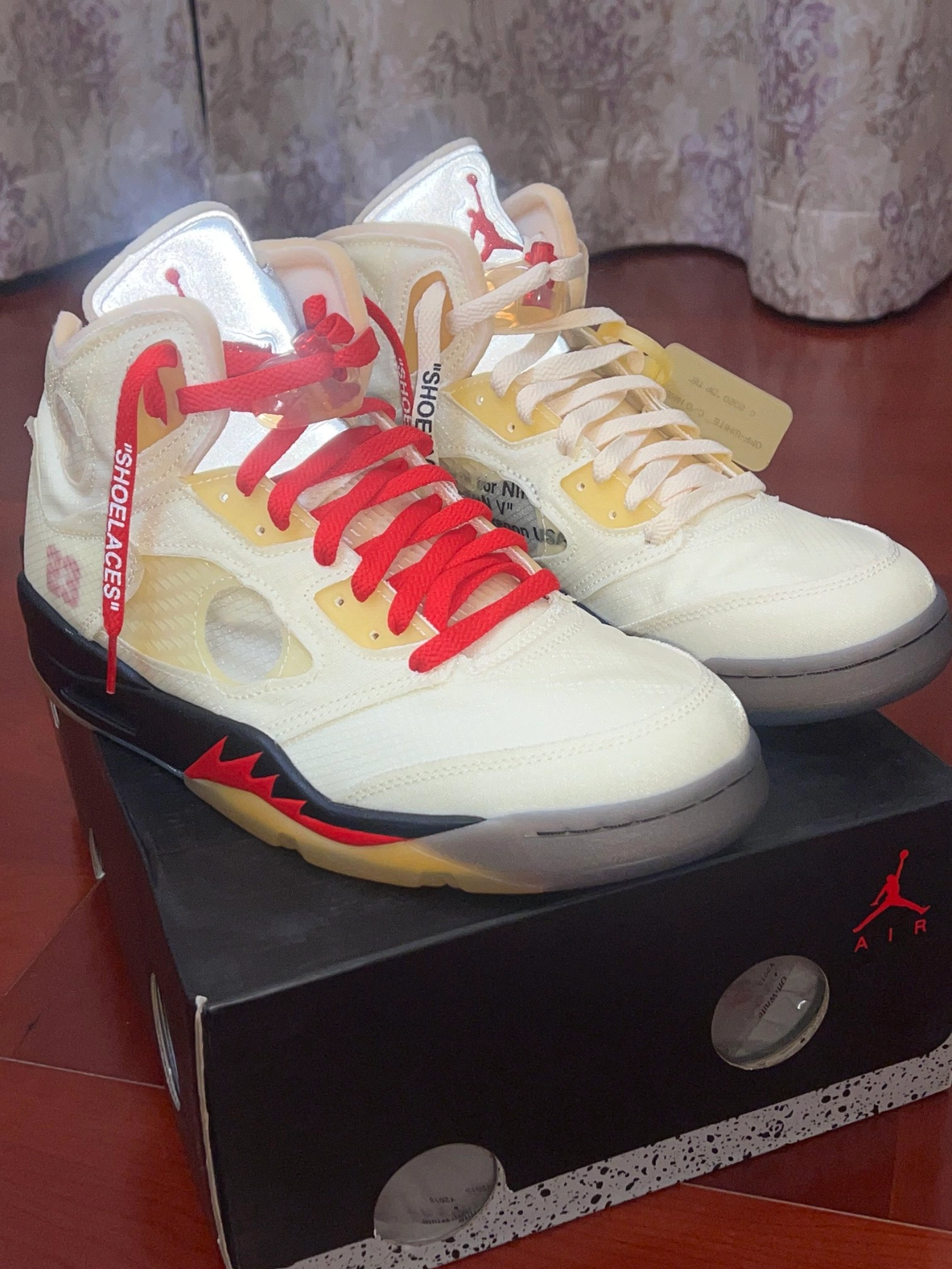 custom review-Air Jordan 5 X Off White Sp 'Sail'