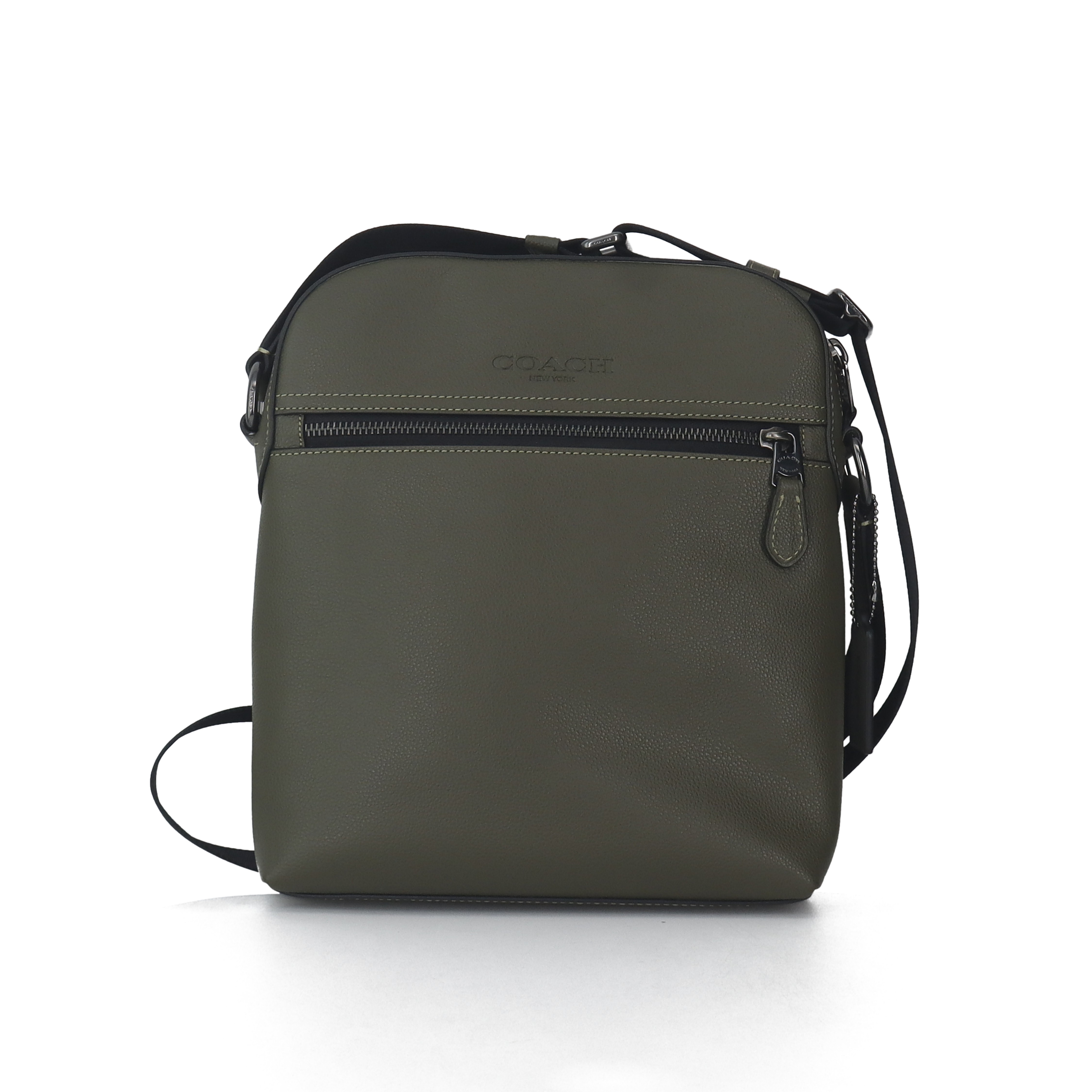 coach蔻驰 houston 22 logo压印标志性吊饰 光滑小牛皮 飞行包单肩