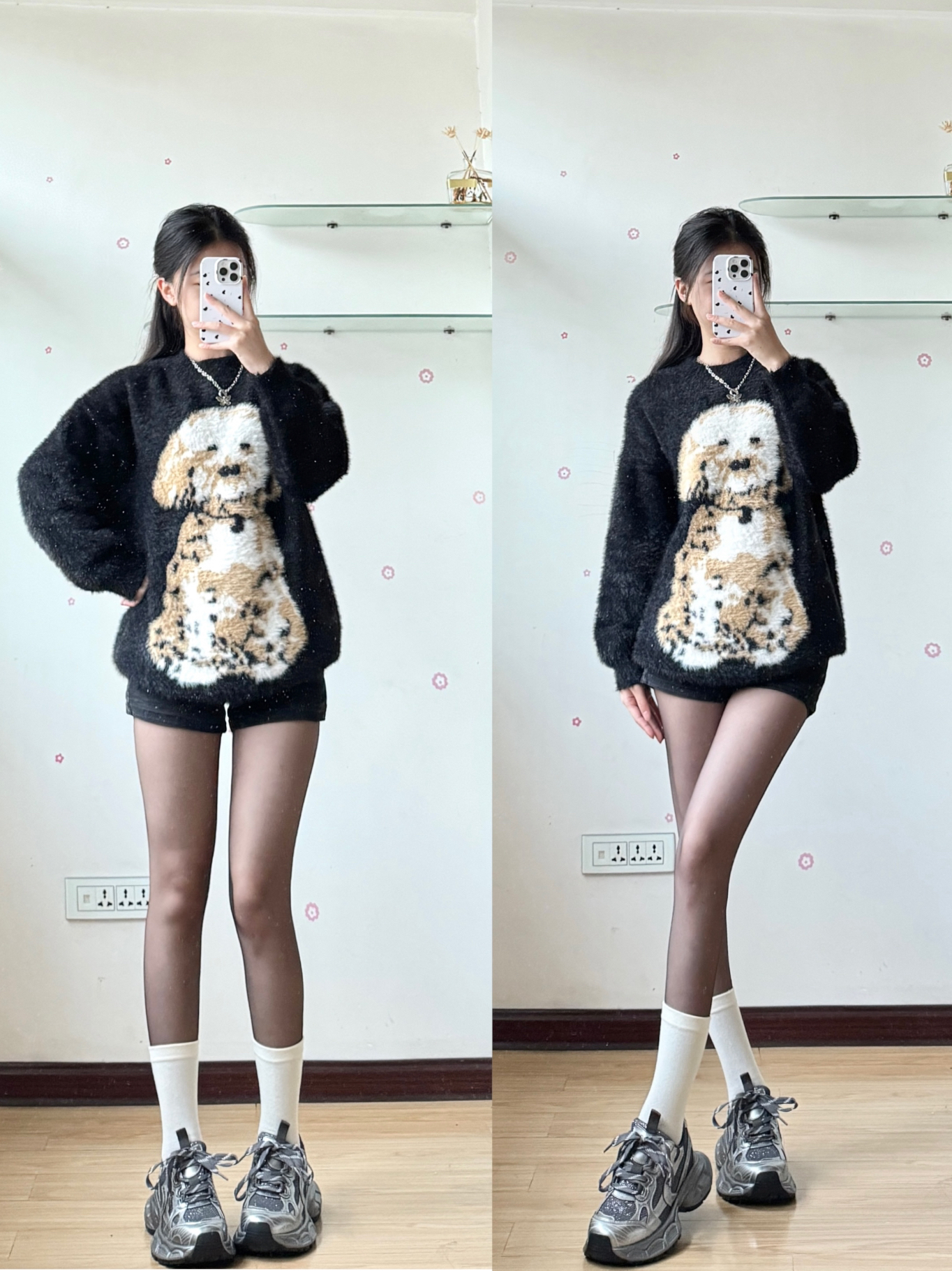 我也太会买啦!银色老爹鞋也太好看啦!