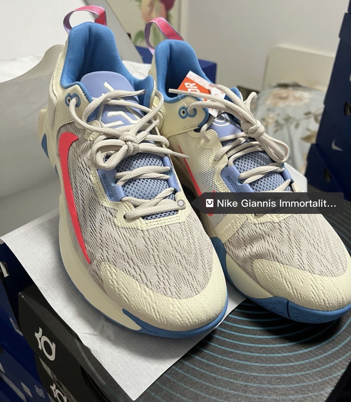 custom review-Nike Giannis Immortality 2 Zoom Freak 2 EP Низкий Топ Баскетбольные Кроссовки Мужские Белый Синий