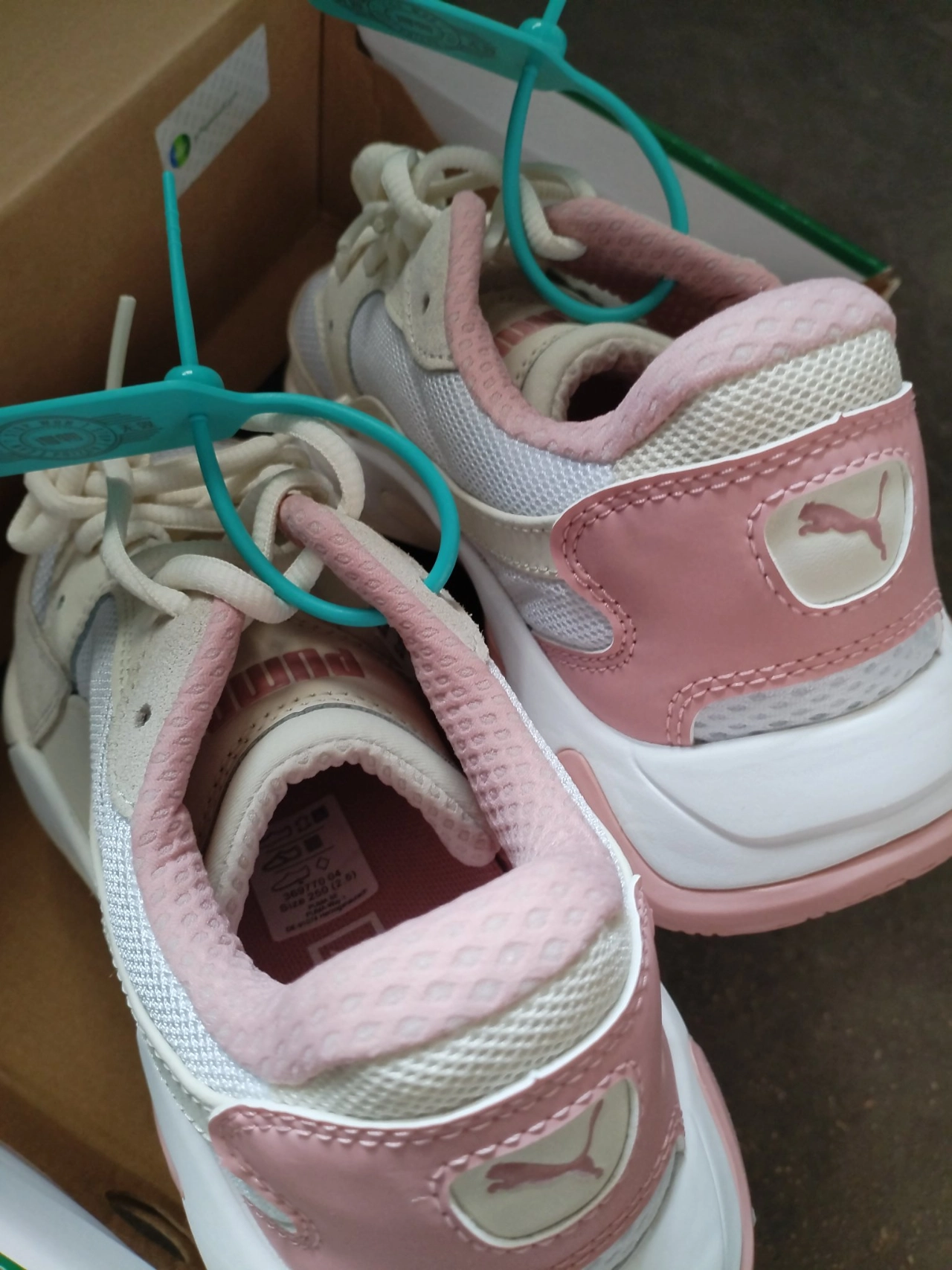 custom review-PUMA Storm Origin Амортизация Износостойкий Низкий Топ Casual Унисекс Бежевый Белый Розовый