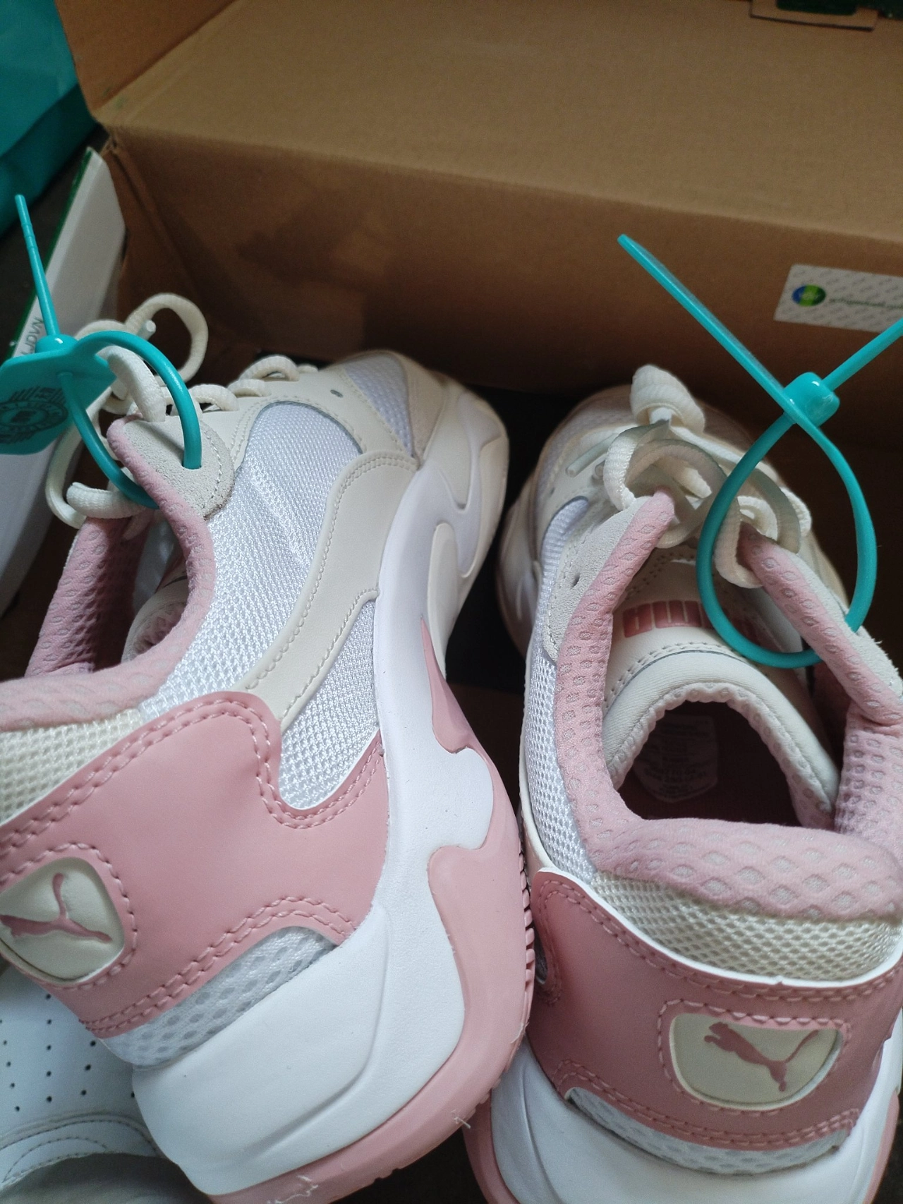 custom review-PUMA Storm Origin Амортизация Износостойкий Низкий Топ Casual Унисекс Бежевый Белый Розовый