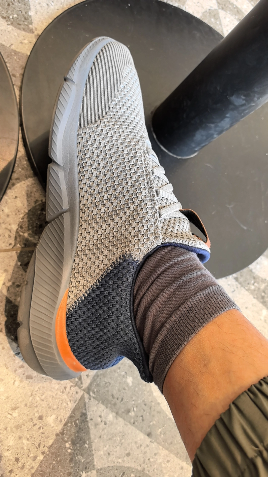 custom review-Skechers Ingram Low Top Беговые кроссовки Мужские Серый Синий