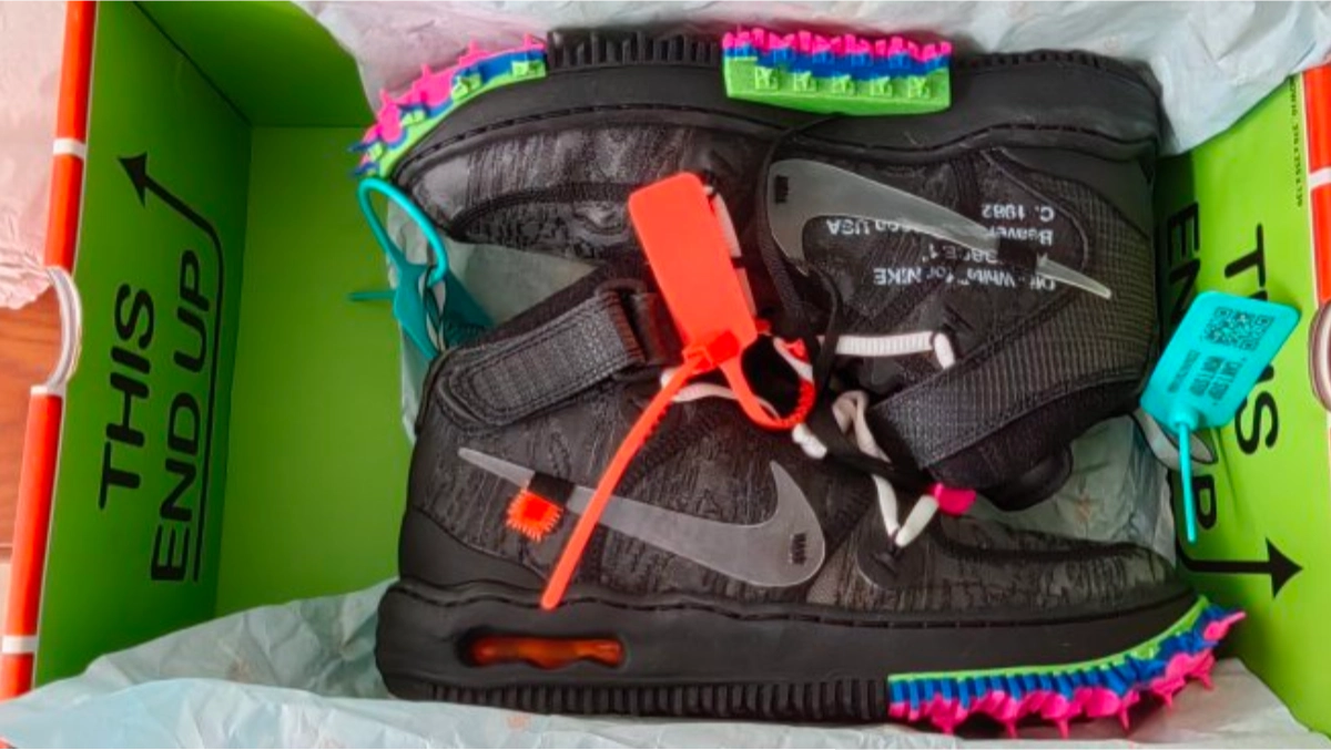 custom review-OFF Белый x Nike Air Force 1 SP MID Скейтборд Кроссовки Унисекс Черный