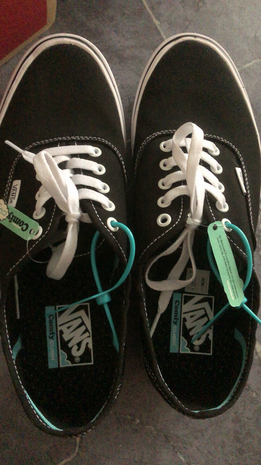 custom review-Vans Authentic Comfycush Устойчивые к истиранию Низкие Кеды Унисекс Черный Белый