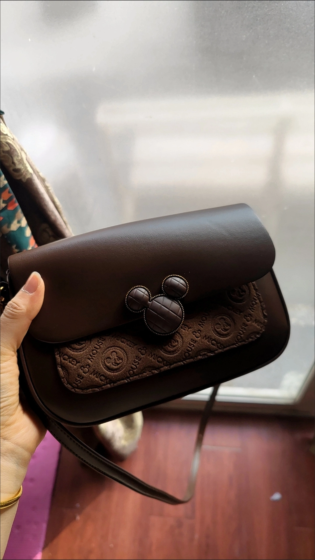 custom review-Disney Mickey Mouse ПУ (полиуретан) Сумка через плечо Стандартная Женская Темно-Кофейный