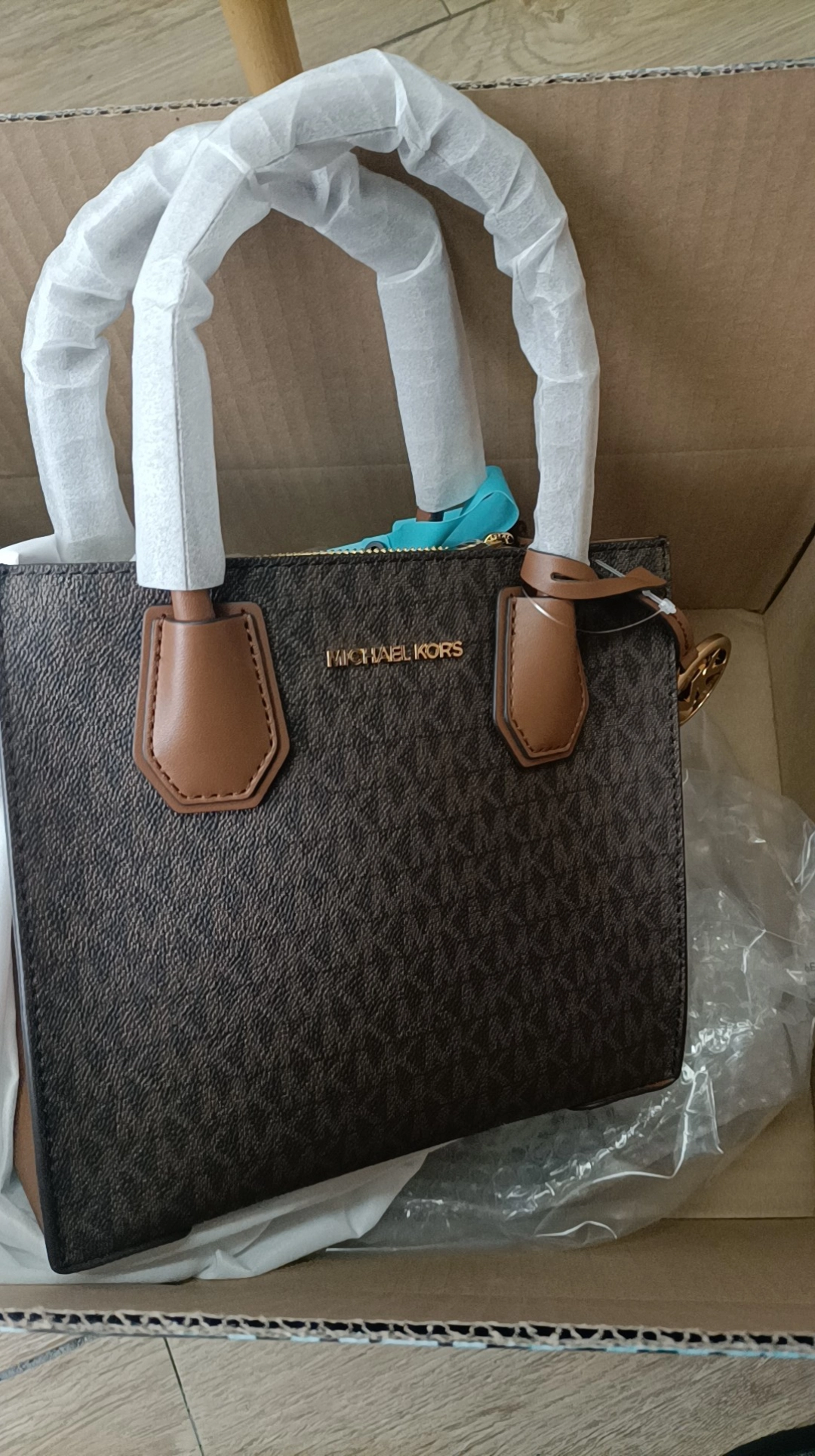 custom review-MICHAEL KORS Mercer Artificial Leather Accordion Bag Single Shoulder Bag Medium Women's Dark Brown Leather Brown