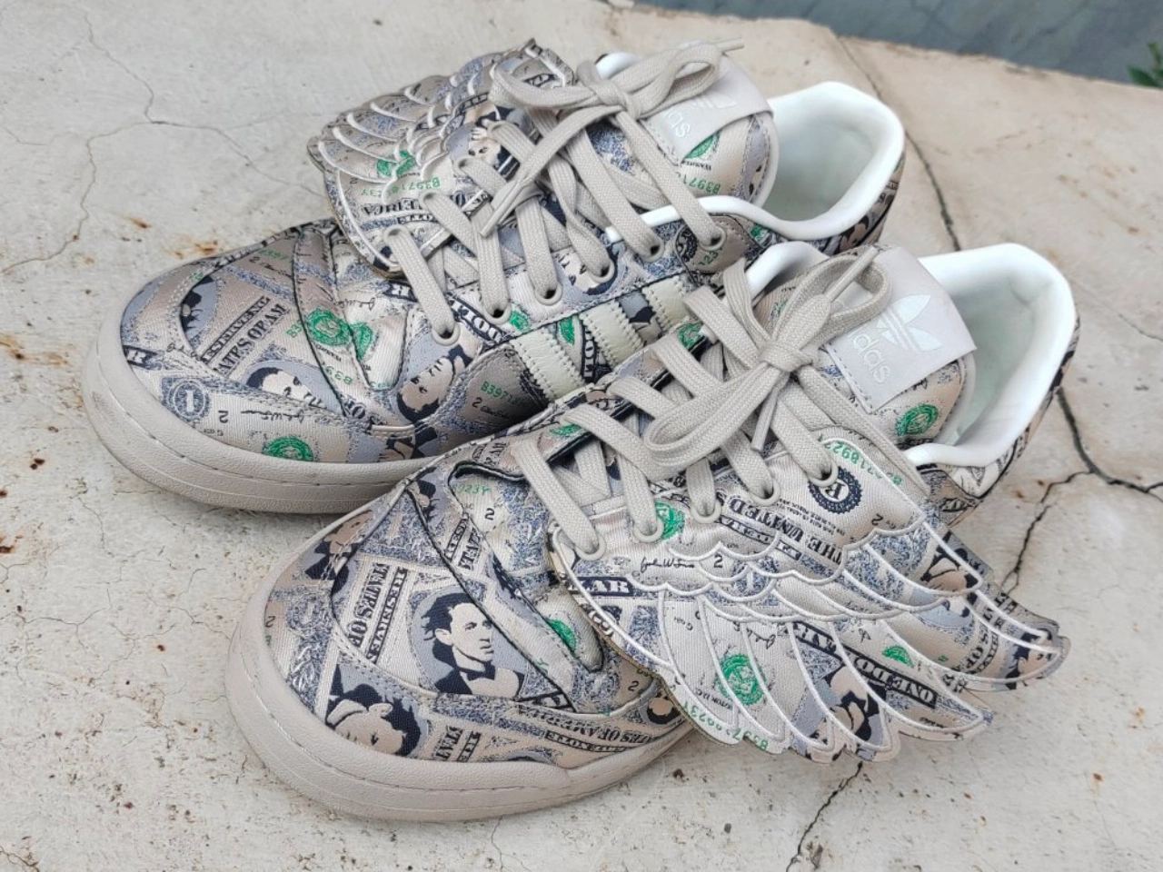 custom review-JEREMY SCOTT x Adidas Originals FORUM Low Скейтборд Кроссовки Унисекс Бежевый Зеленый