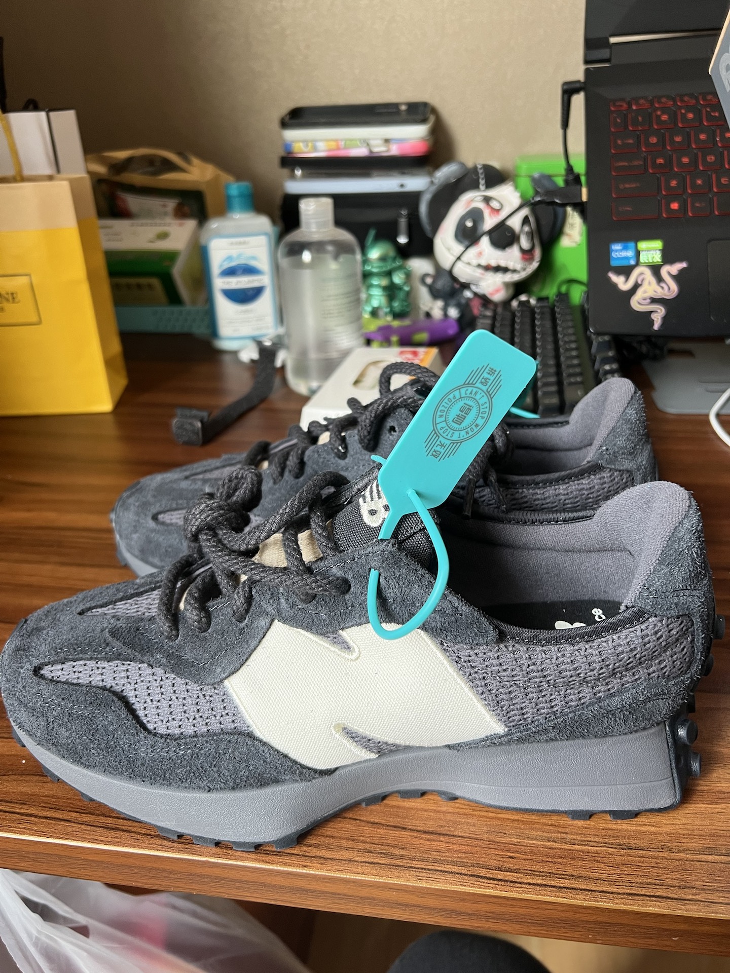 custom review-New Balance NB 327 Легкий Низкий Топ Беговые Кроссовки Унисекс Черный Серый