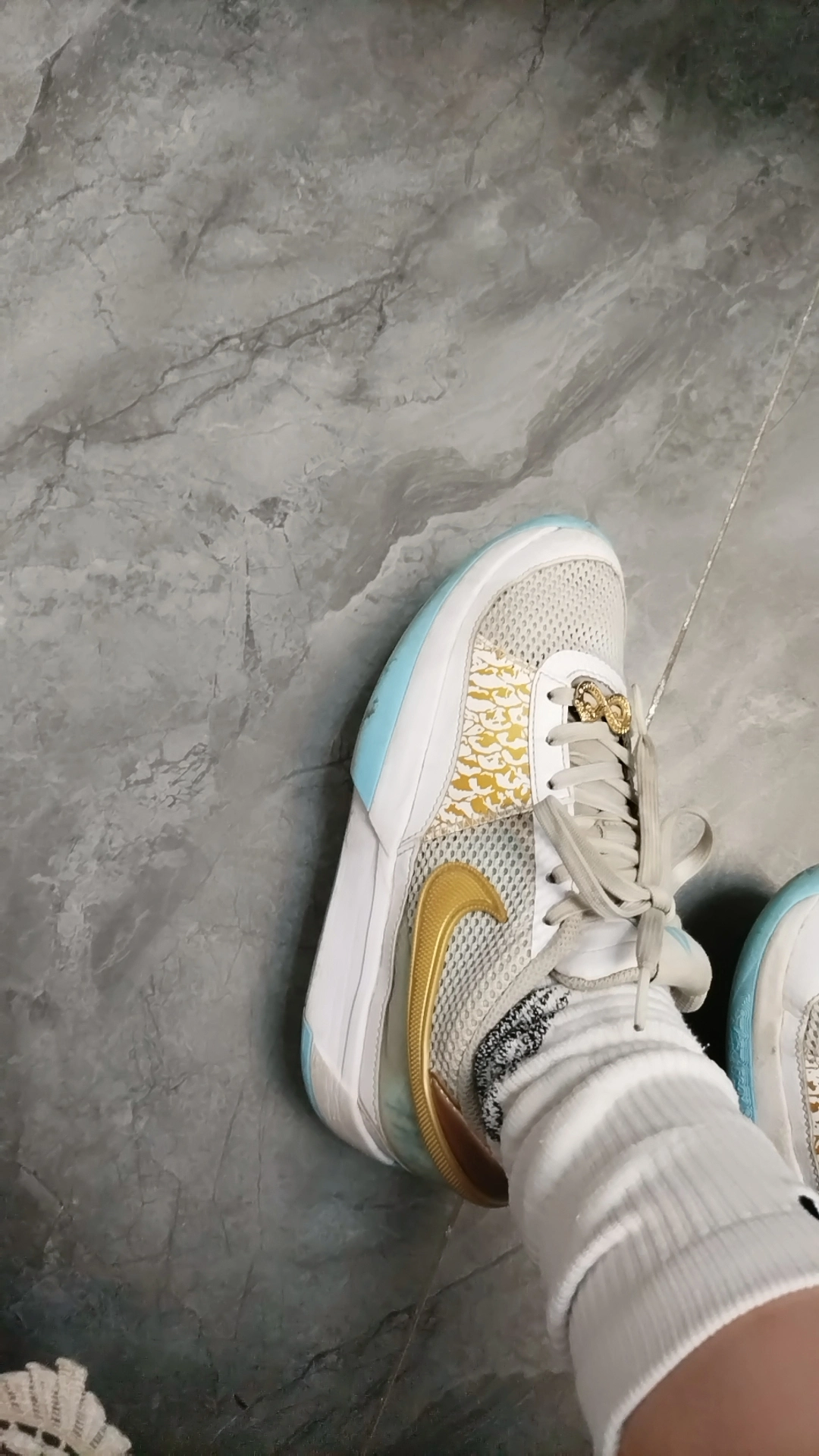 custom review-nike Ja 1 Ja Morant 1 Устойчивый к истиранию Баланс Низкий Топ Детские Баскетбольные кроссовки Белый Синий