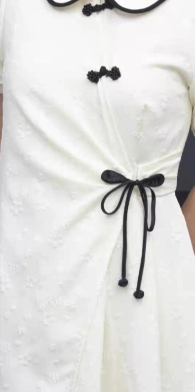 custom review-CHICCLO Короткий рукав Платье Женское Абрикосовое