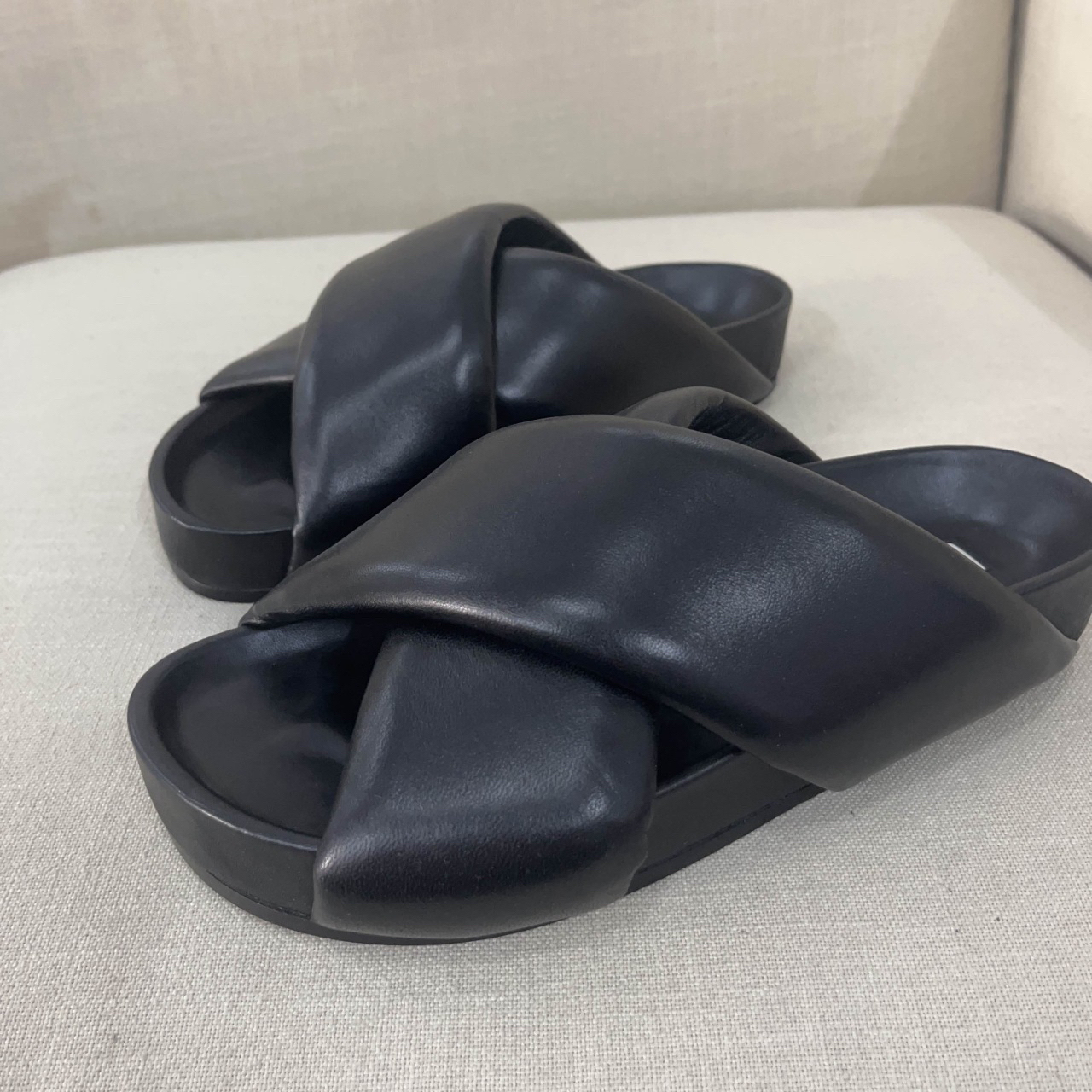 jil sander面包交叉皮凉拖