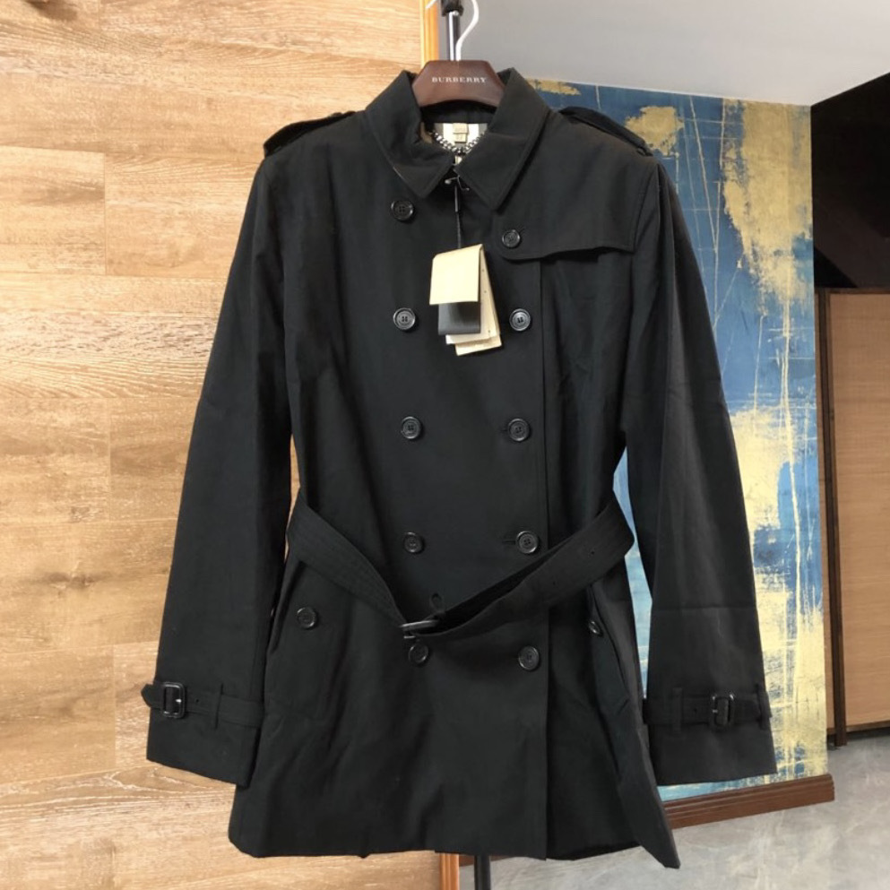 18码 burberry ss21 经典格纹长款双排扣风衣 女款