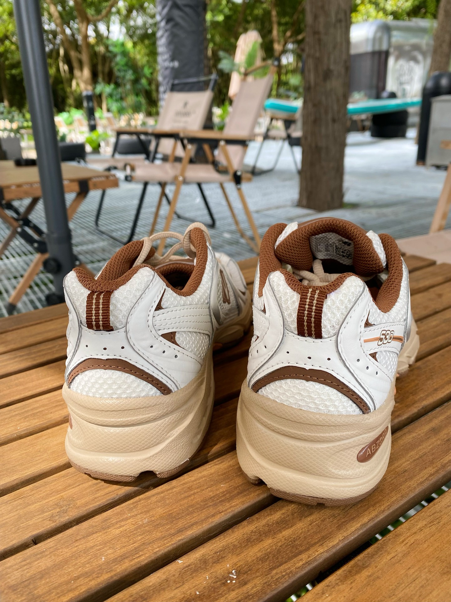 custom review-New Balance NB 530 Беговые кроссовки Низкий верх Белый Коричневый Унисекс