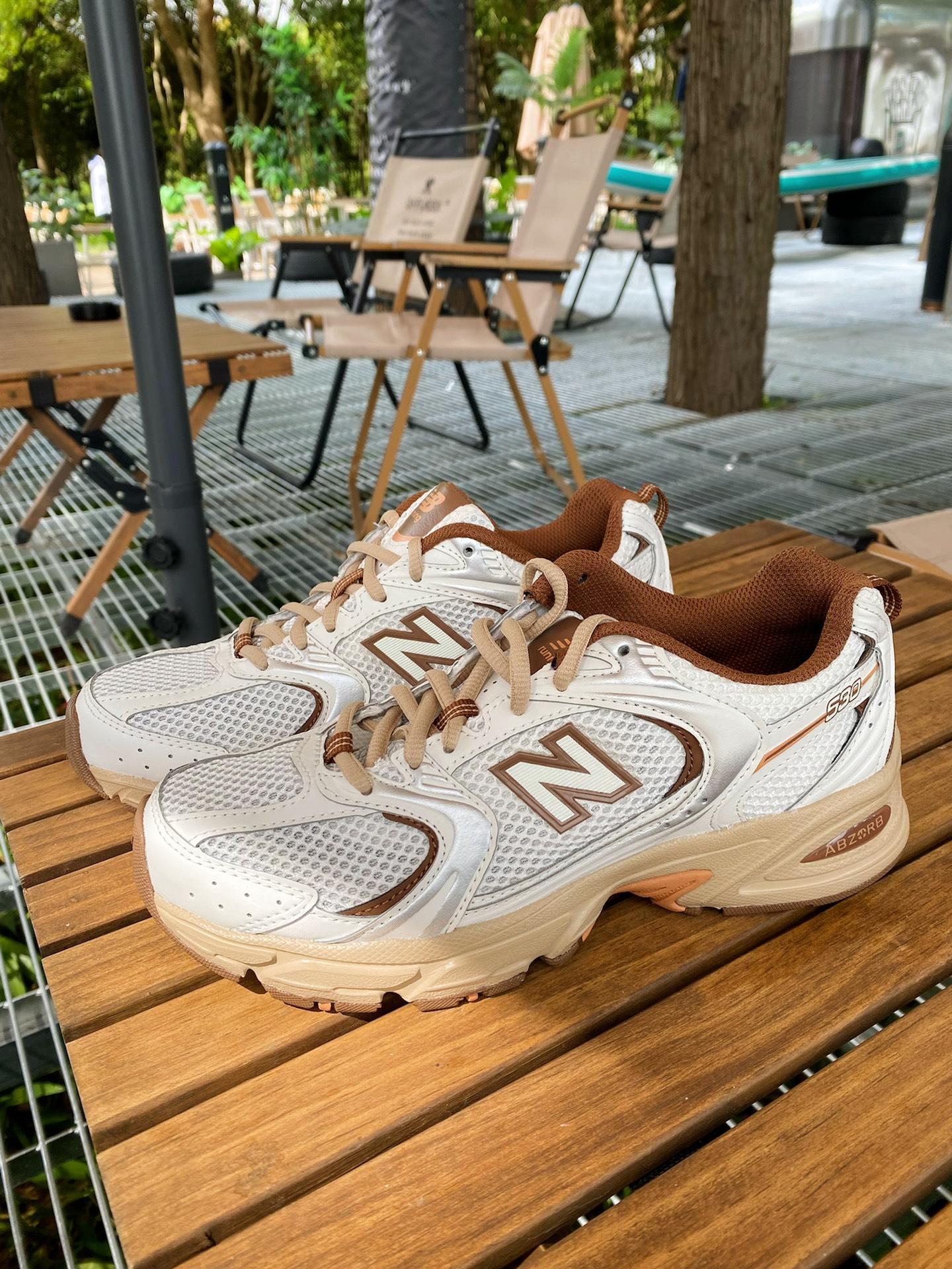 custom review-New Balance NB 530 Беговые кроссовки Низкий верх Белый Коричневый Унисекс