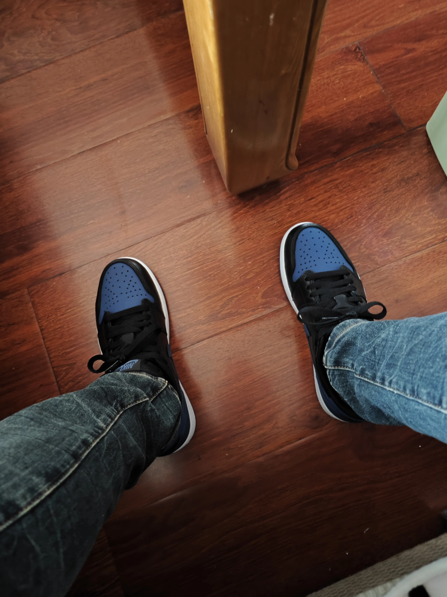 custom review-Jordan Air Jordan 1 Low OG 'Mystic Темно-синий' Low Топ Винтажные баскетбольные кроссовки Унисекс Чёрно-синий