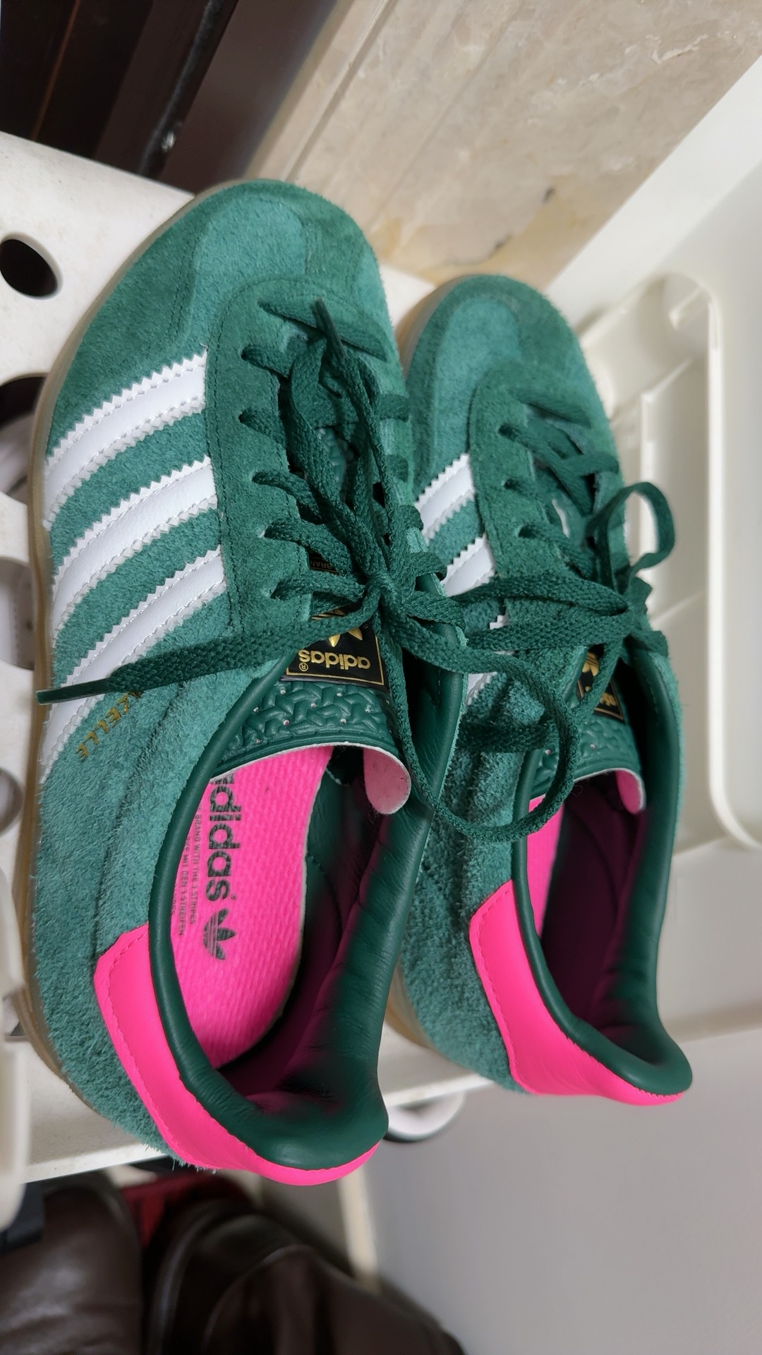 custom review-Adidas Originals Gazelle Indoor Collegiate Green Lucid Pink Women's
