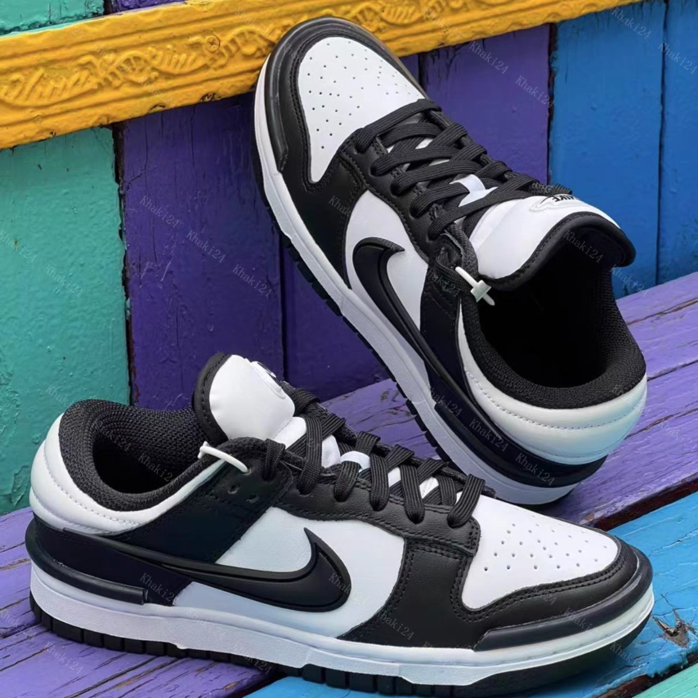 custom review-Nike Dunk Low Топ Скейтборд Кроссовки Женские Черный Белый