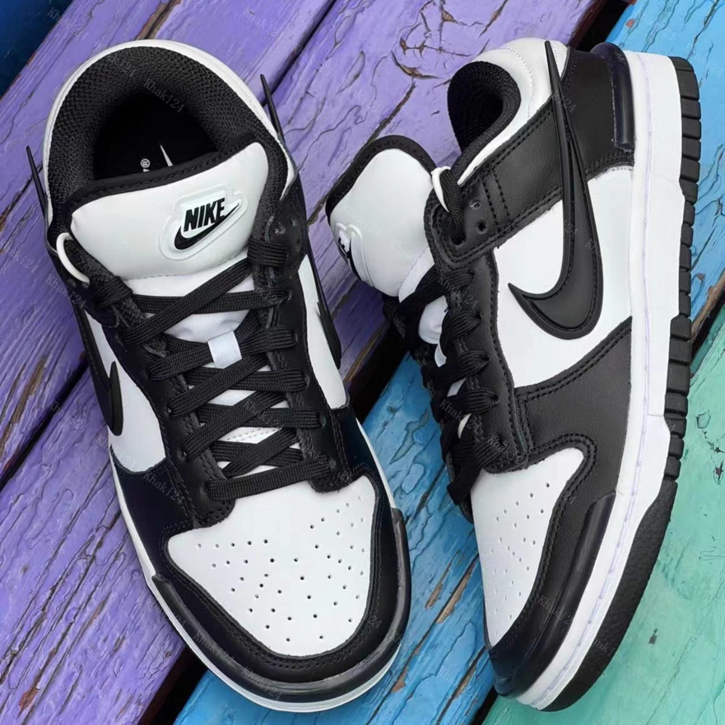 custom review-Nike Dunk Low Топ Скейтборд Кроссовки Женские Черный Белый