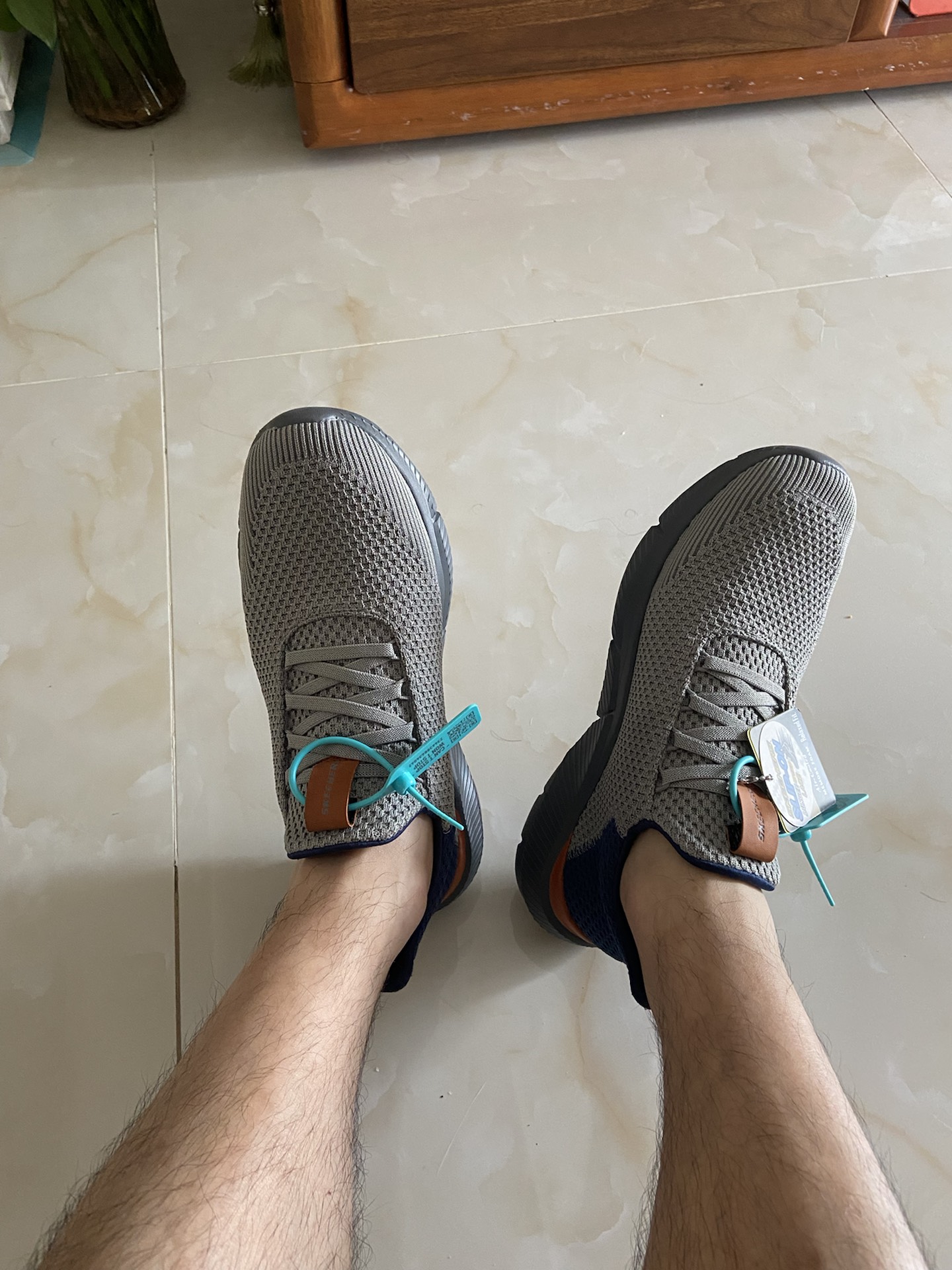 custom review-Skechers Ingram Low Top Беговые кроссовки Мужские Серый Синий