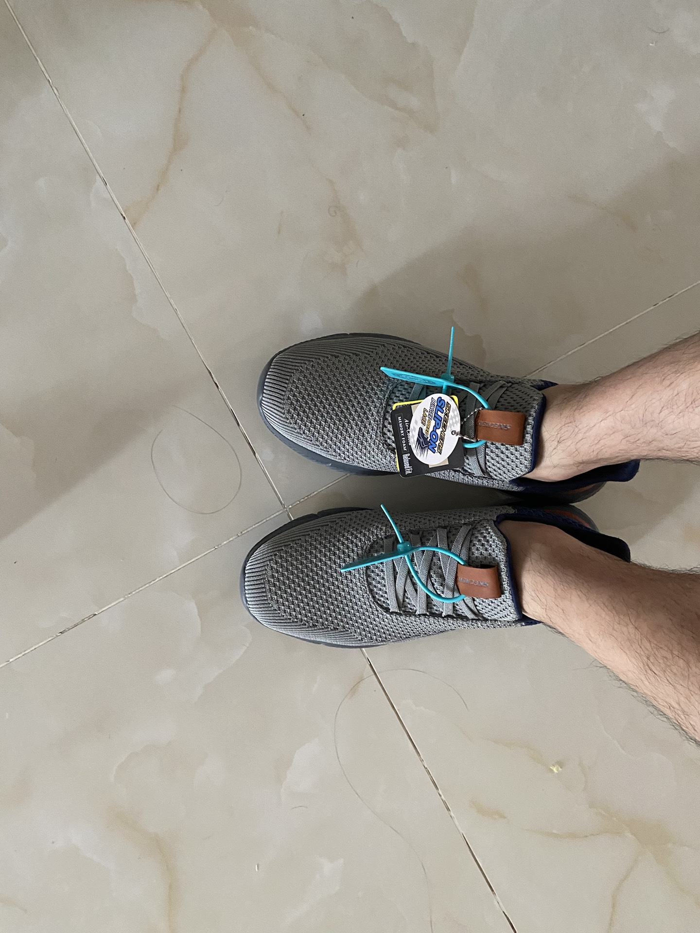 custom review-Skechers Ingram Low Top Беговые кроссовки Мужские Серый Синий