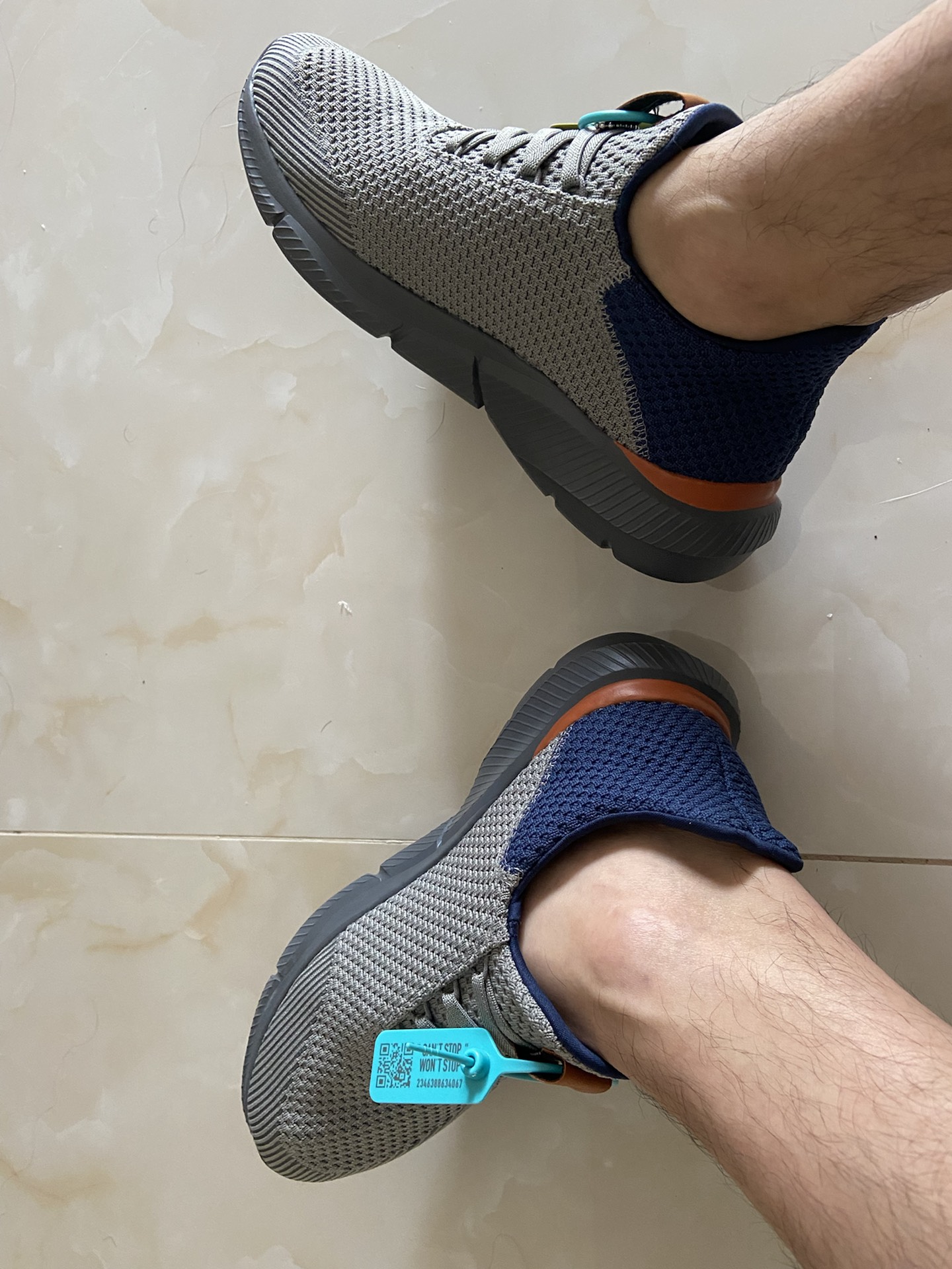 custom review-Skechers Ingram Low Top Беговые кроссовки Мужские Серый Синий