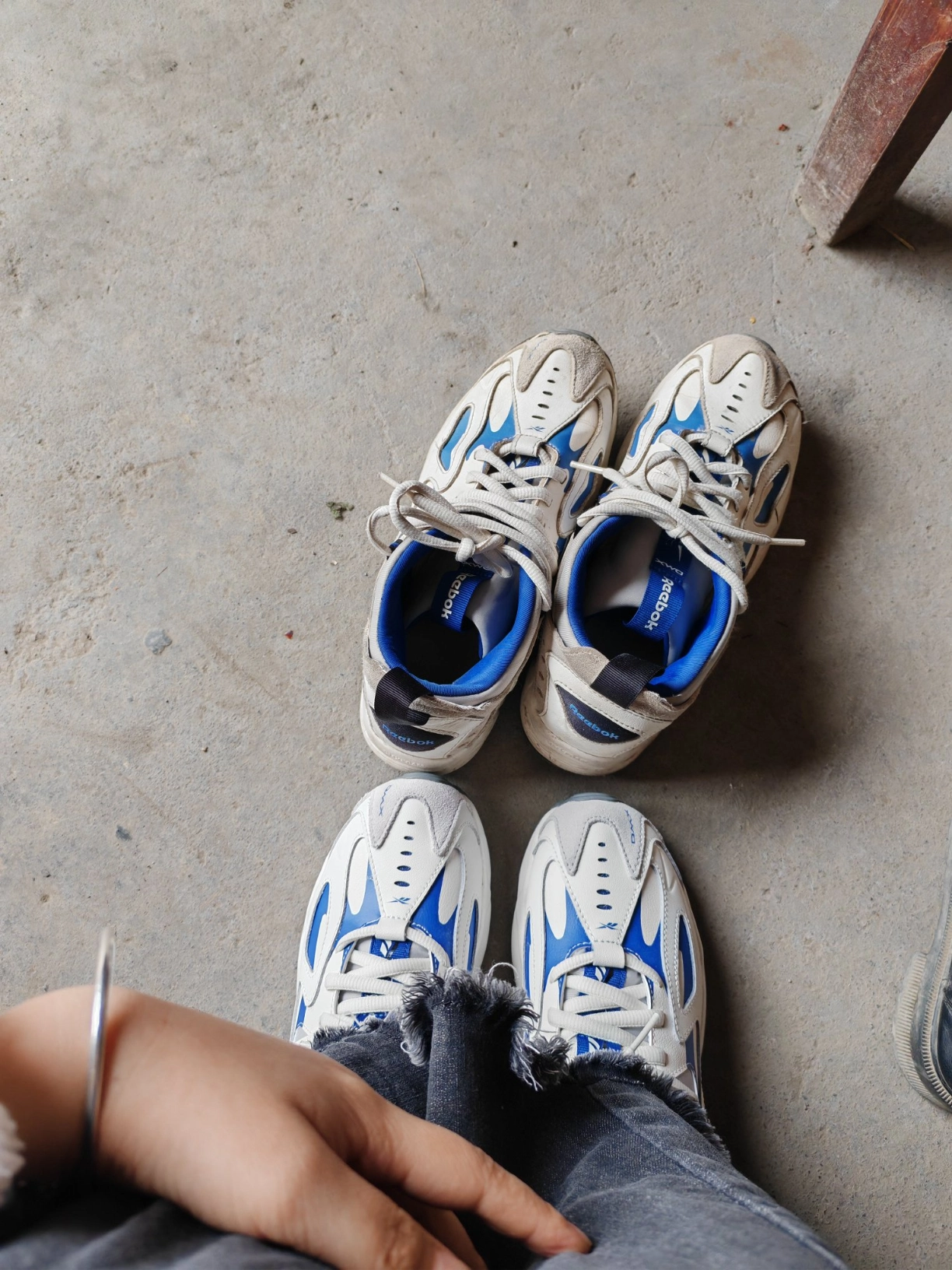 custom review-REEBOK Низкий топ Повседневная обувь Унисекс Белый Синий