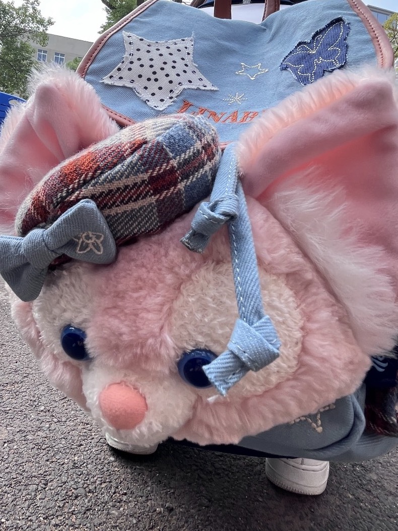 custom review-Disney Duffy и Friends Коллекция в стиле ковбоя Джинсовый хлопок Рюкзак Женский Синий