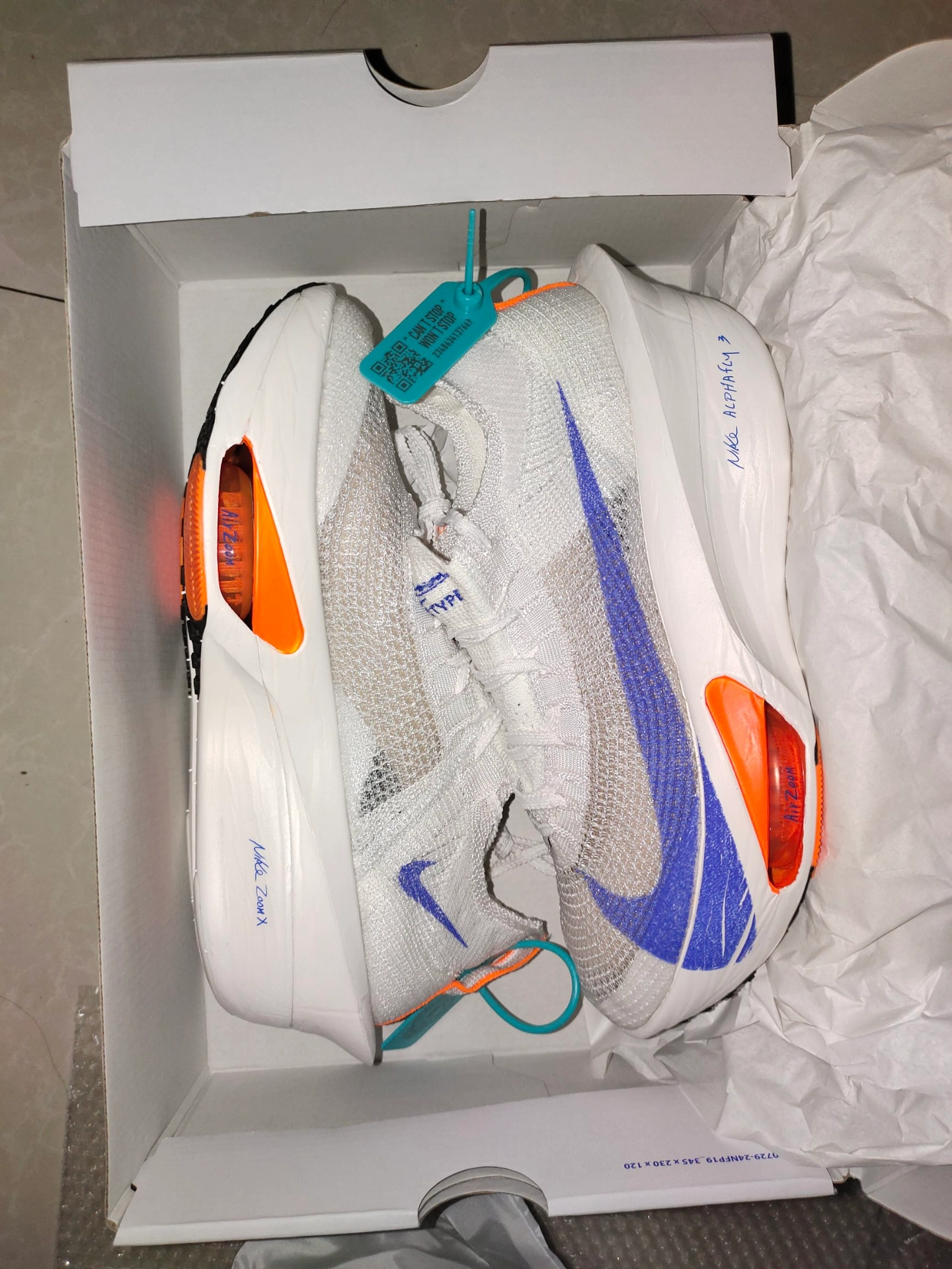 custom review-Nike Air Zoom Alphafly Next% 3 Low Топ Повседневные Беговые Кроссовки Мужские Белые Синие и Оранжевые