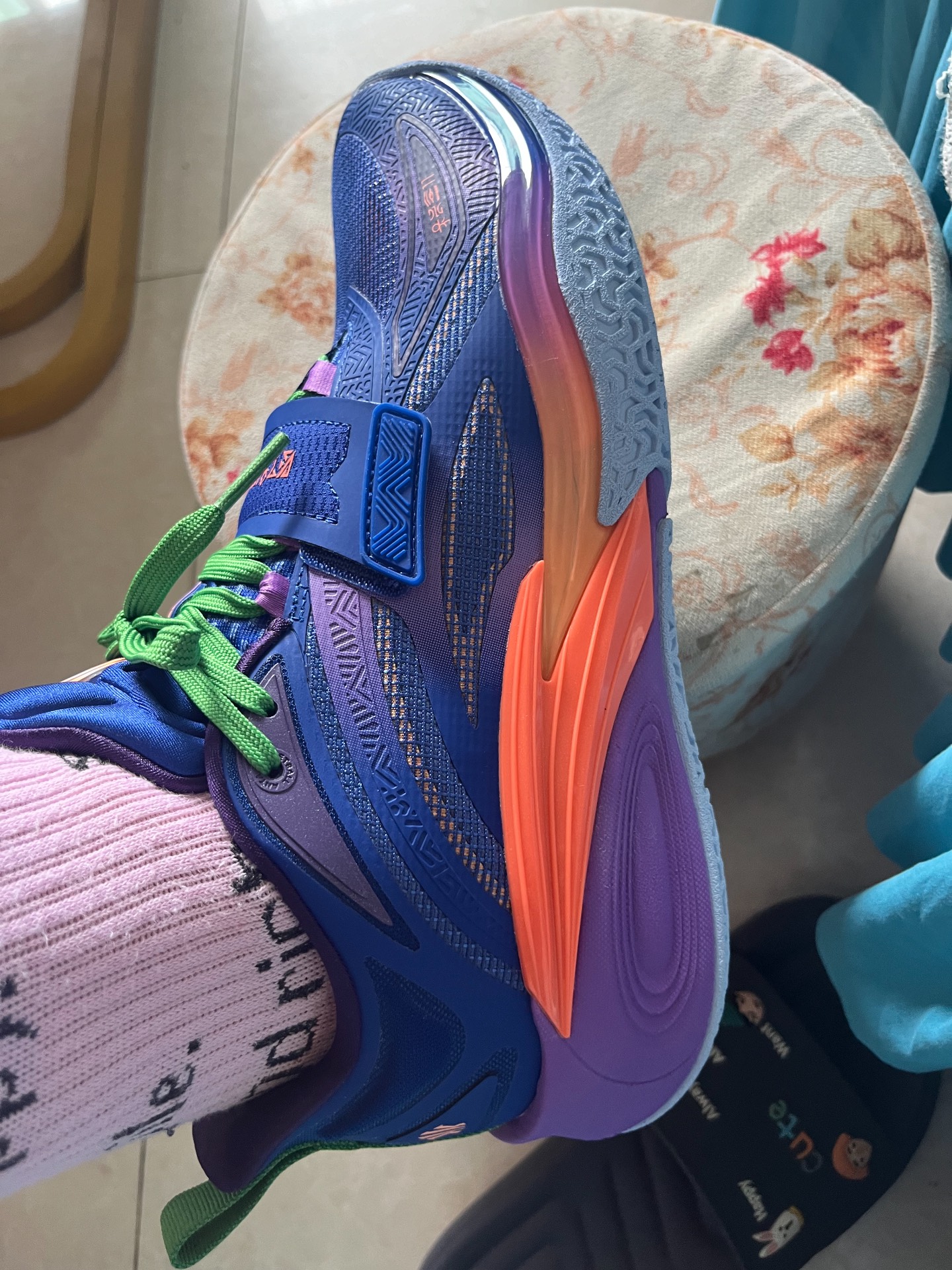 custom review-Anta KAI 1 Амортизация Износостойкие Низкие Баскетбольные Кроссовки Мужские Белые Синие и Оранжевые