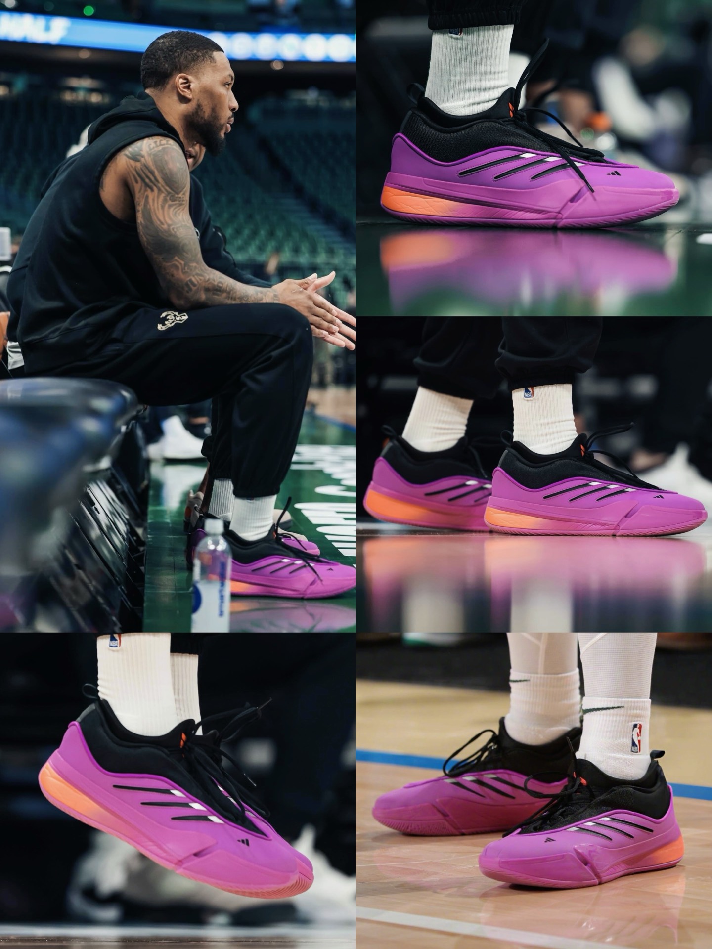 利拉德今日上脚adidas dame 9