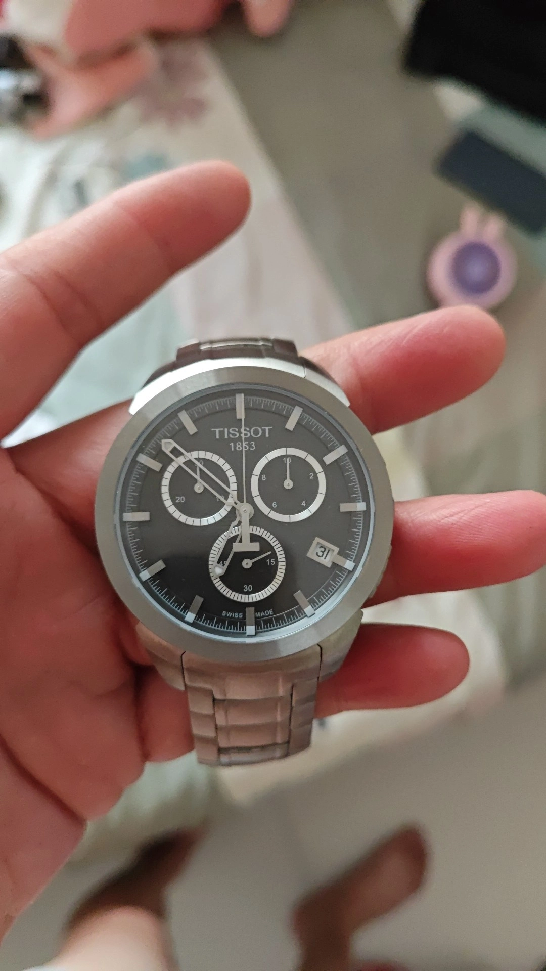 custom review-TISSOT Sports Collection Кварцевый механизм Мужские часы Часы 43 мм Серый циферблат Титан Корпус часов Титан Ремешок