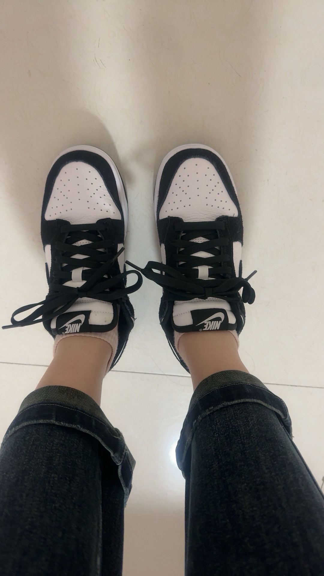 custom review-Nike Dunk Slip Resistant Abrasion Resistant Низкие Скейтбординг Кроссовки Унисекс Черный Белый