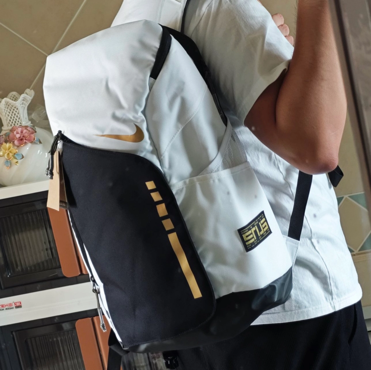 custom review-Nike Полиэстер Рюкзак Стандартный Унисекс Черный Белый