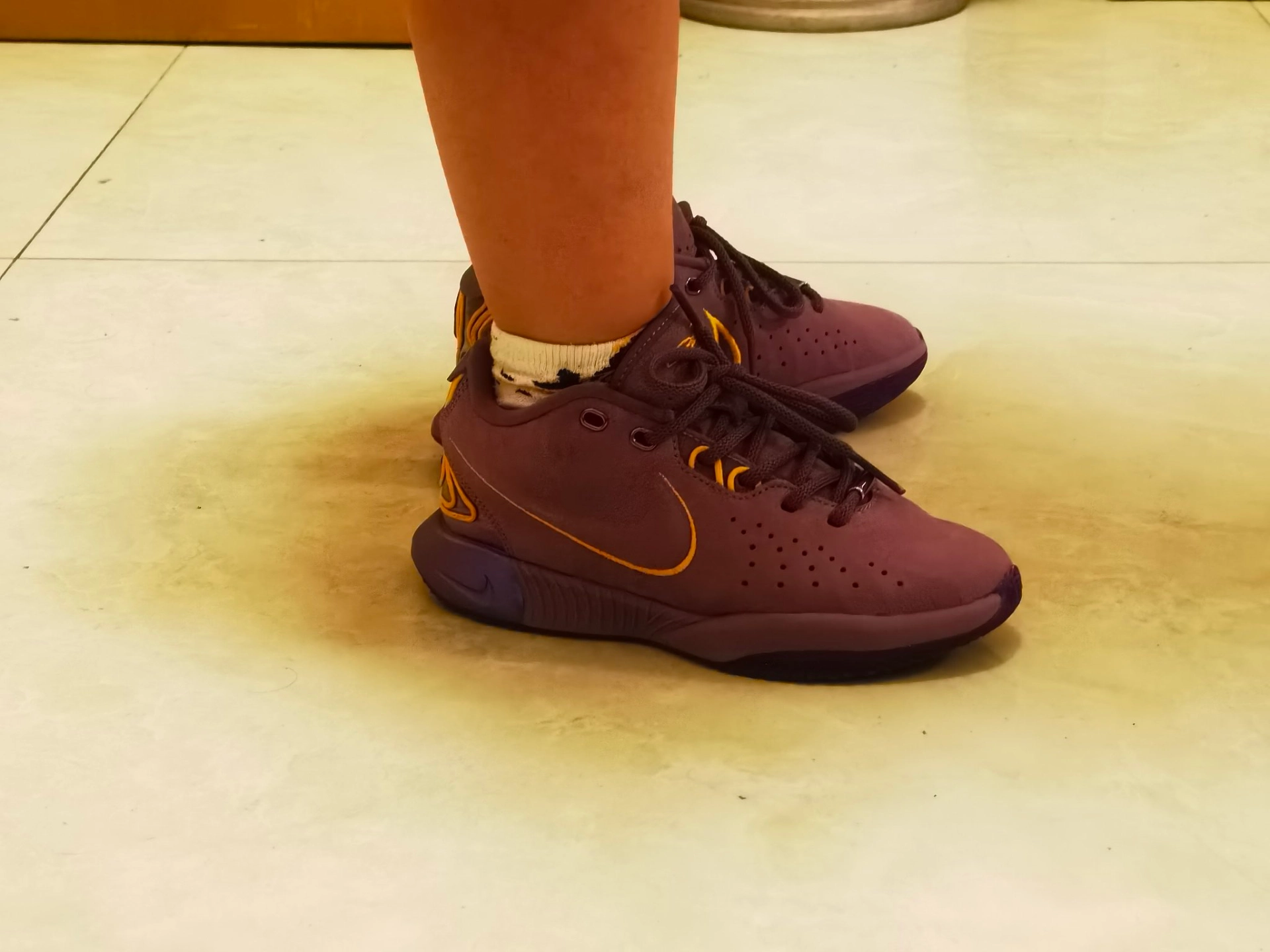 custom review-nike Lebron 21 Противоскользящие амортизаторы низкие детские баскетбольные кроссовки фиолетовые пыль