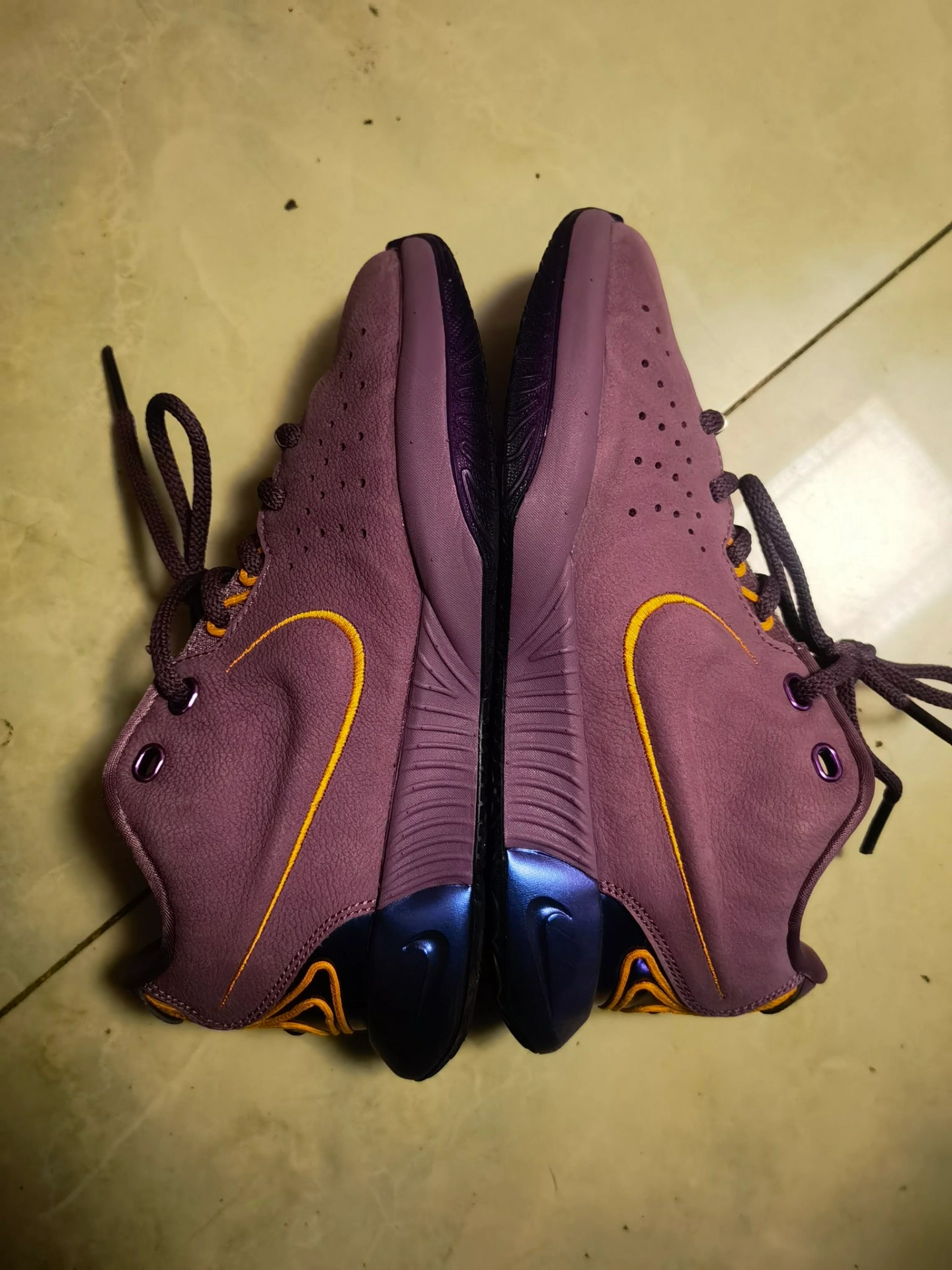 custom review-nike Lebron 21 Противоскользящие амортизаторы низкие детские баскетбольные кроссовки фиолетовые пыль