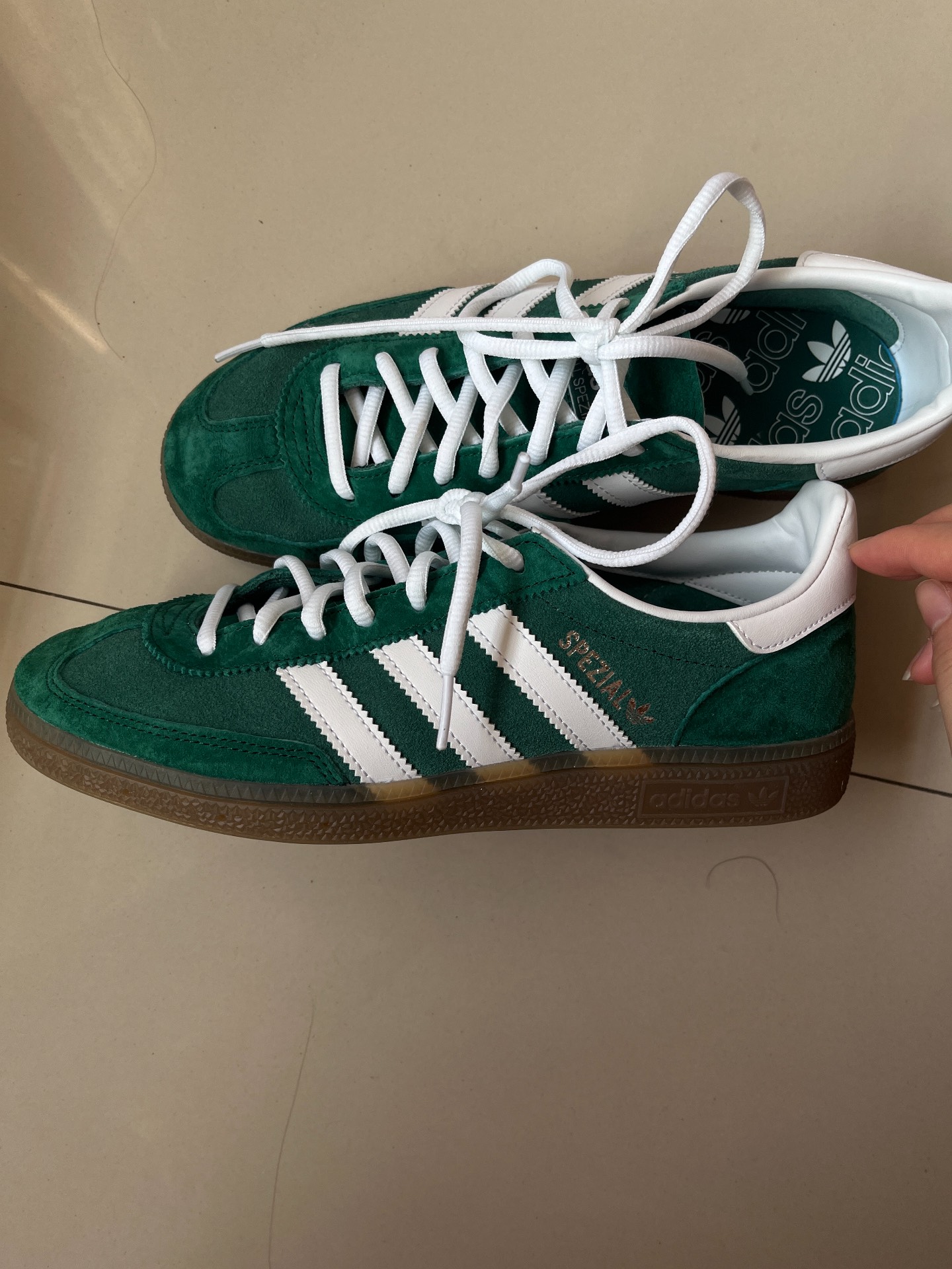 custom review-Adidas Originals HANDBALL SPEZIAL Противоскользящие устойчивые к истиранию Низкие скейтбордические кроссовки Унисекс Зеленые